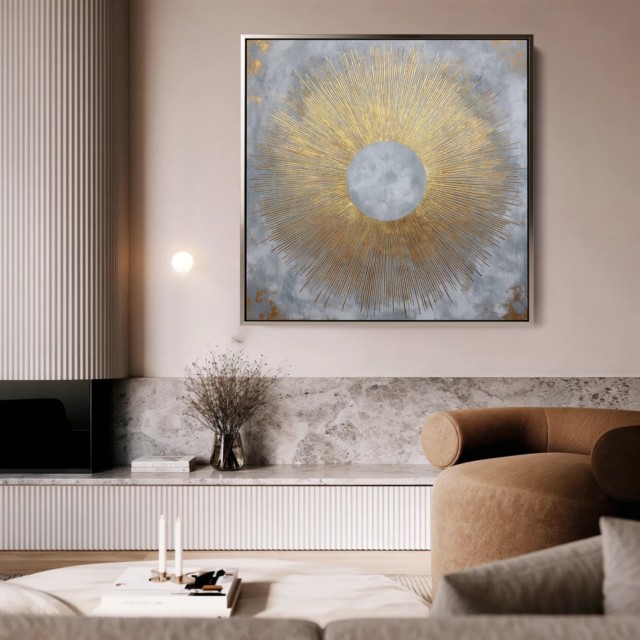 Abstract 1029 Canvas Art 16" x 16" / 40 x 40 cm / Black