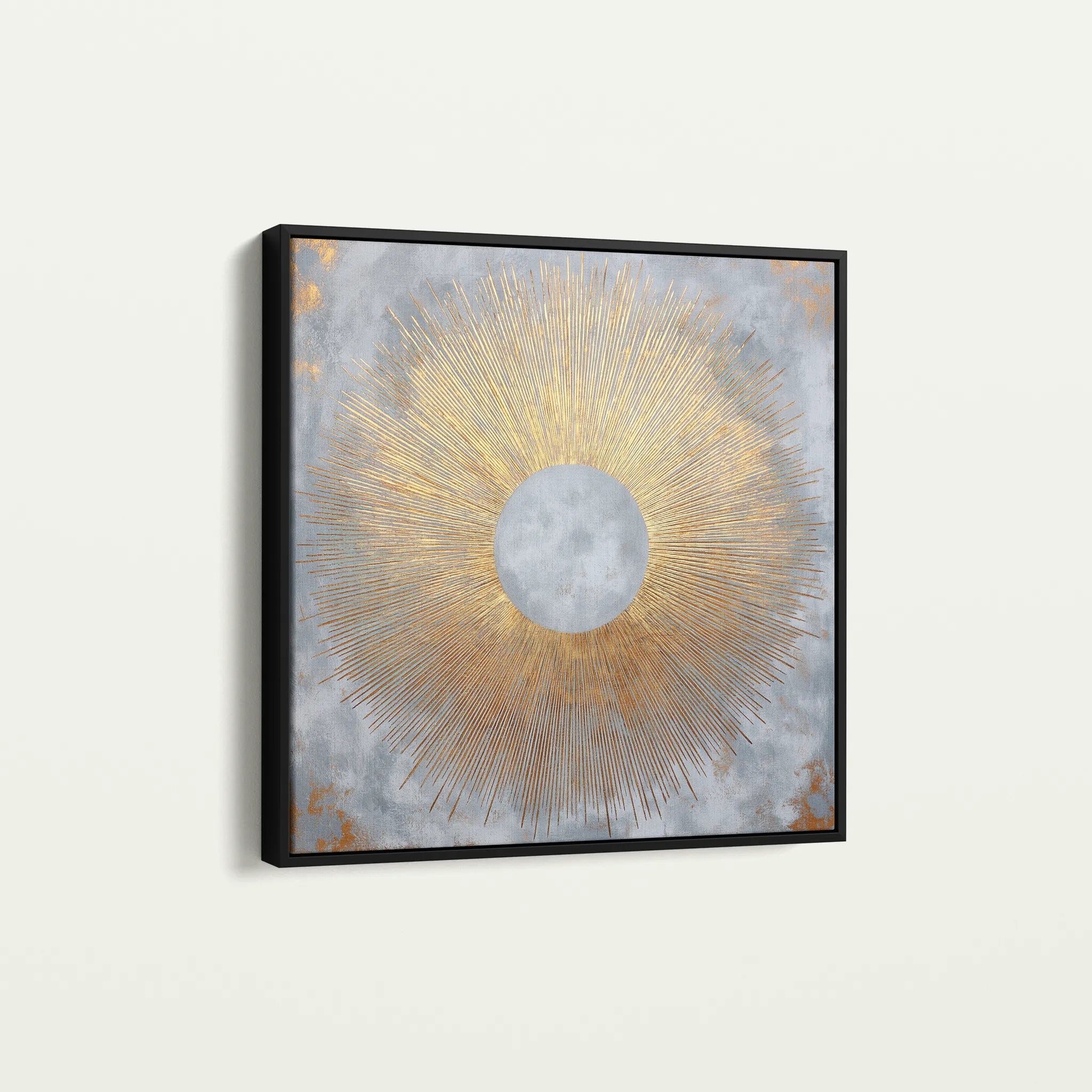 Abstract 1029 Canvas Art 16" x 16" / 40 x 40 cm / Black