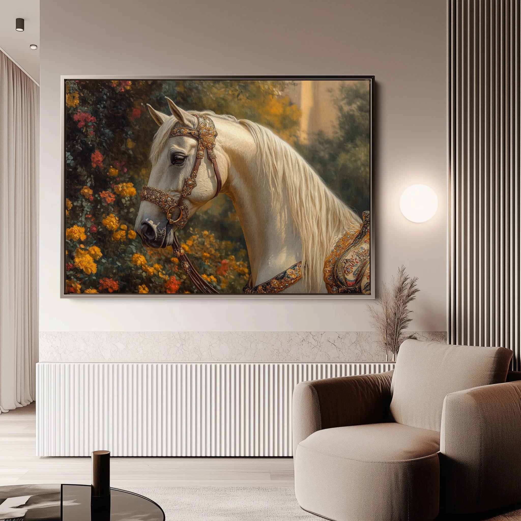 Horses 103 Canvas Art 18" x 24" / 45 x 60 cm / Black