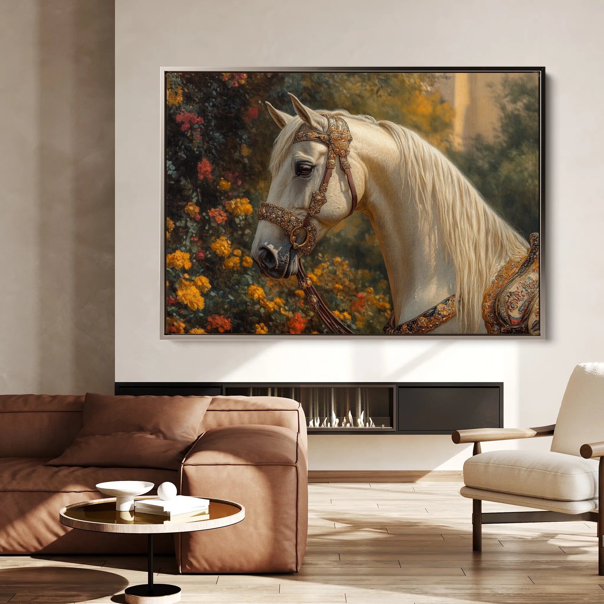 Horses 103 Canvas Art 18" x 24" / 45 x 60 cm / Black