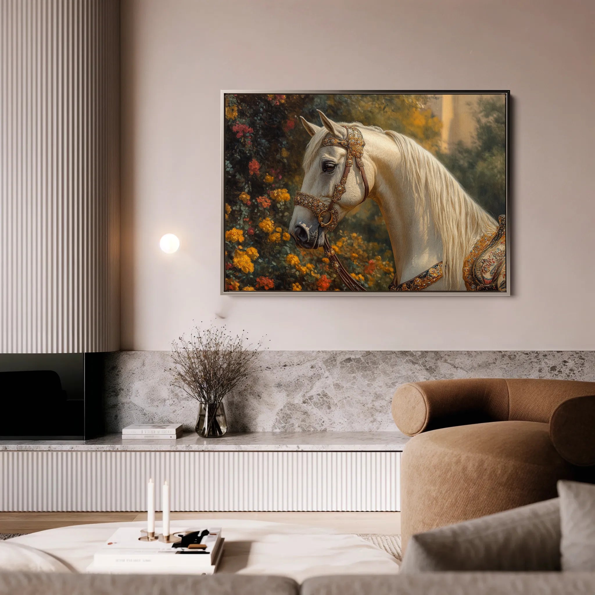 Horses 103 Canvas Art 18" x 24" / 45 x 60 cm / Black
