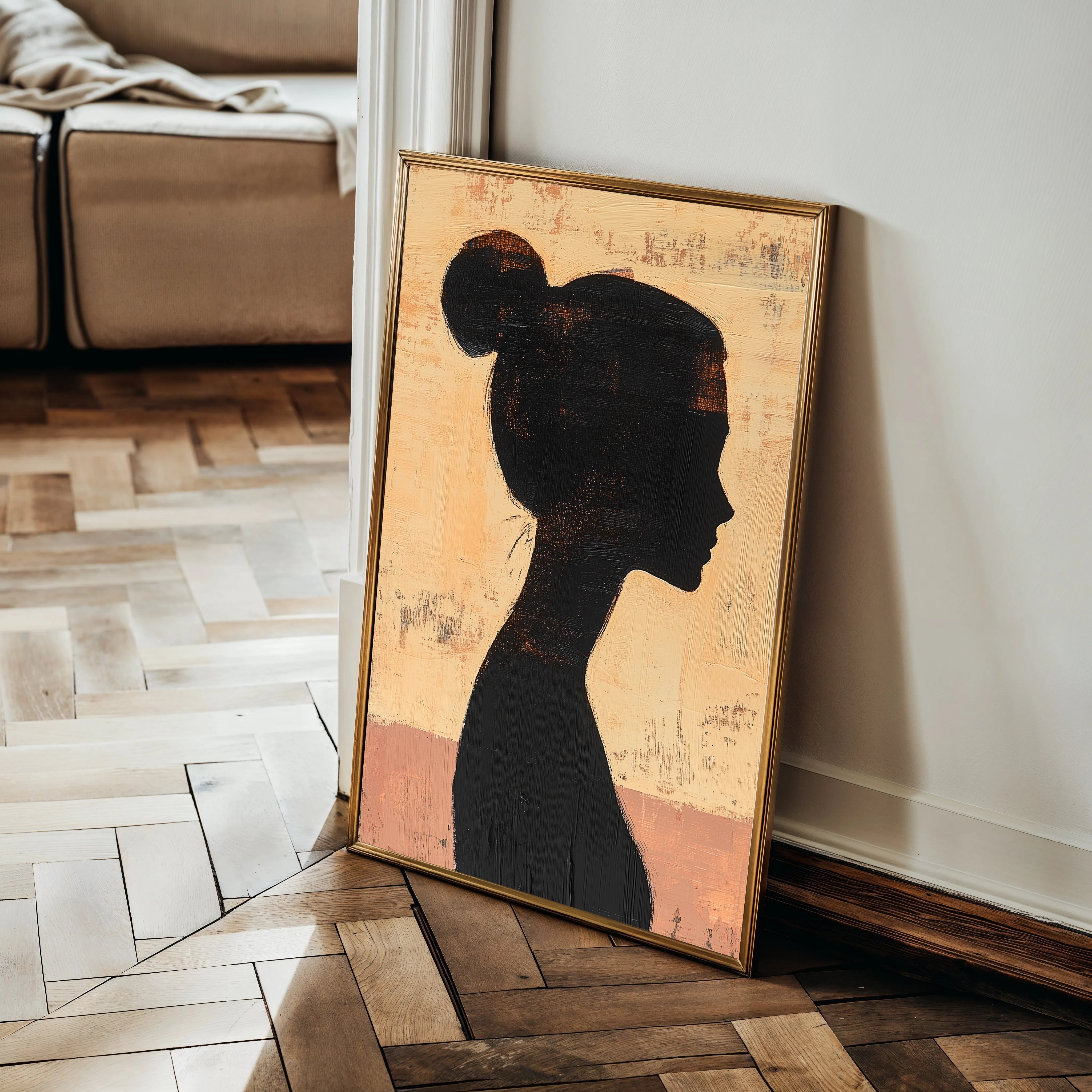 Portrait 103 Canvas Art 18" x 24" / 45 x 60 cm / Black