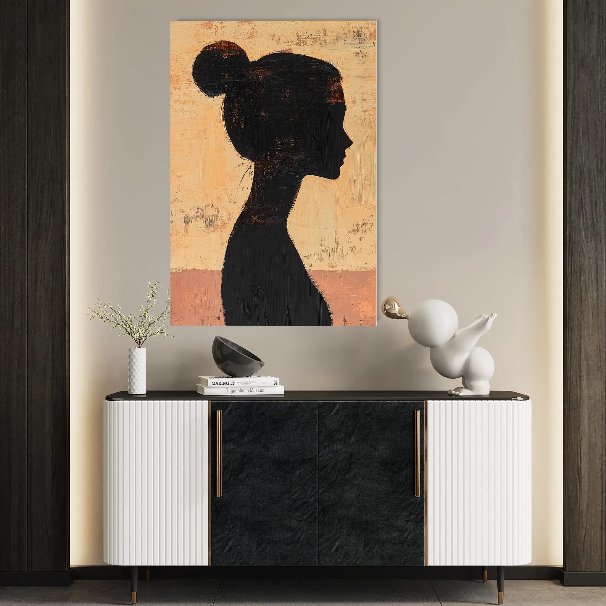 Portrait 103 Canvas Art 18" x 24" / 45 x 60 cm / Black