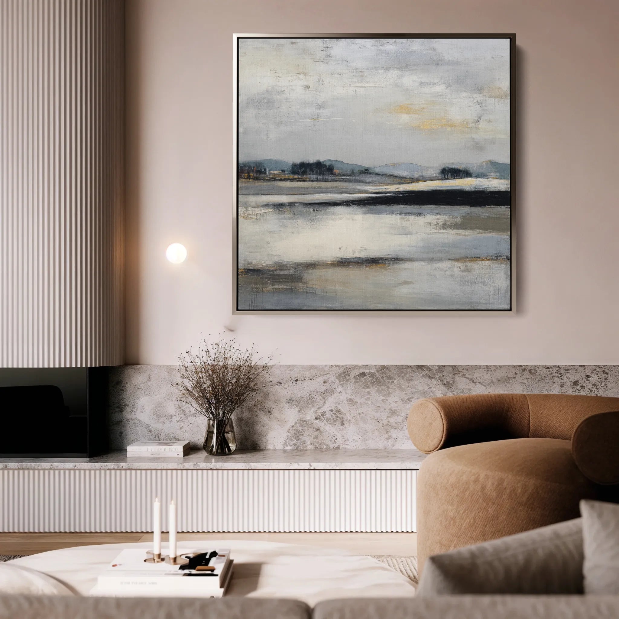 Abstract 1030 Canvas Art 16" x 16" / 40 x 40 cm / Black