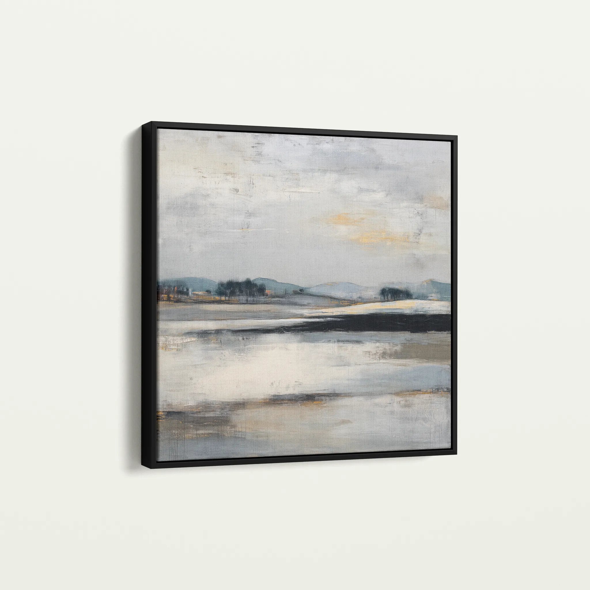 Abstract 1030 Canvas Art 16" x 16" / 40 x 40 cm / Black