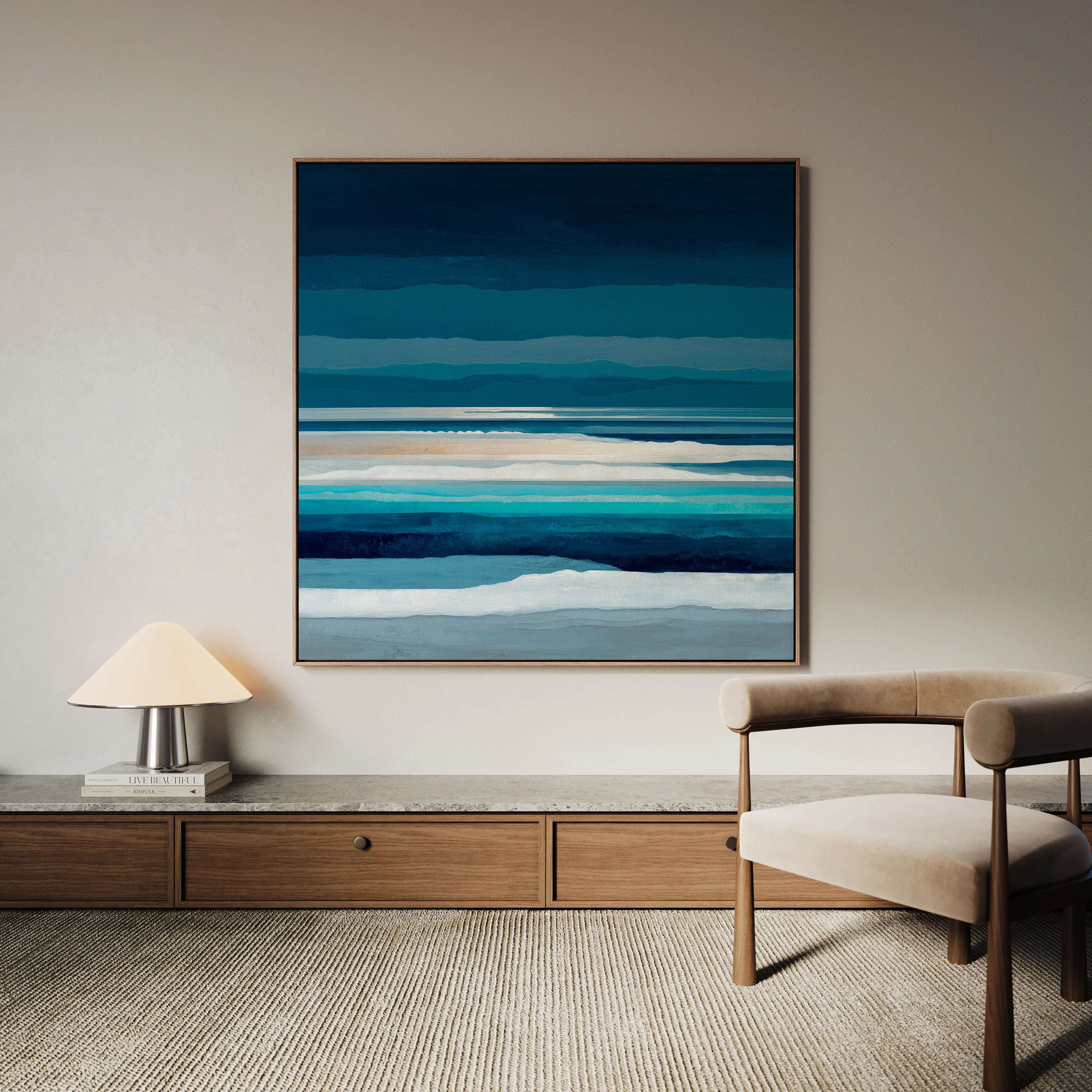 Abstract 1031 Canvas Art 16" x 16" / 40 x 40 cm / Black
