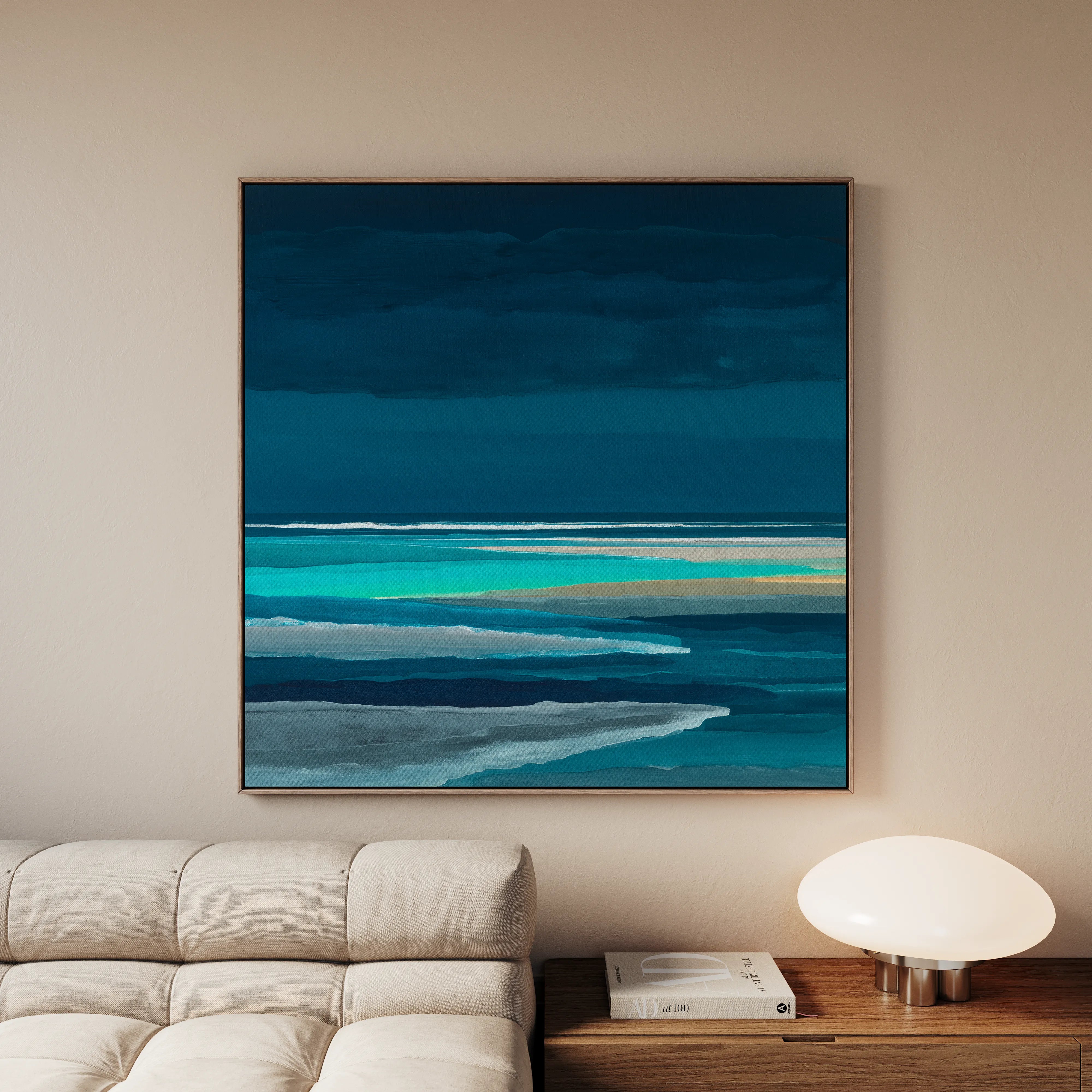 Abstract 1032 Canvas Art 16" x 16" / 40 x 40 cm / Black