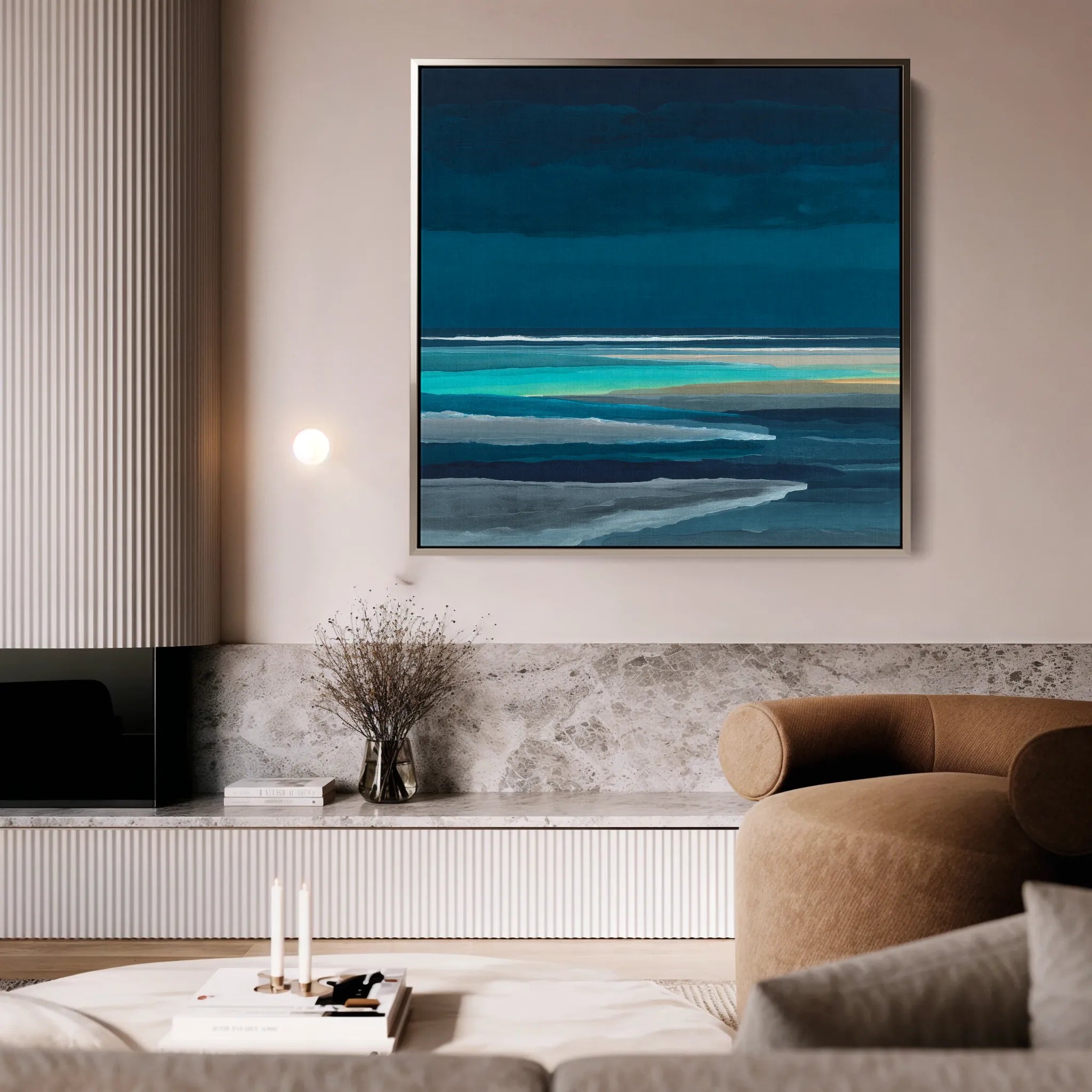 Abstract 1032 Canvas Art 16" x 16" / 40 x 40 cm / Black