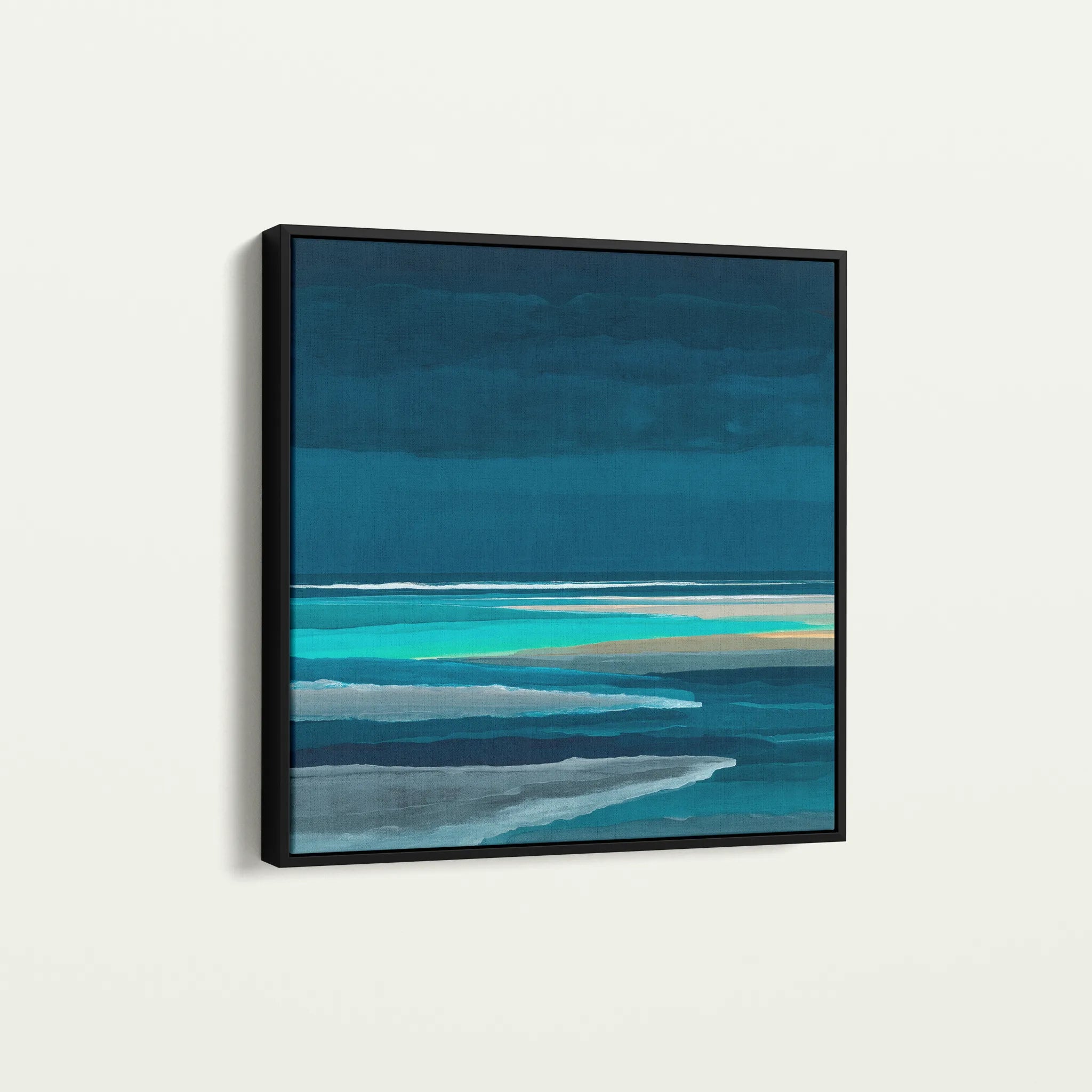 Abstract 1032 Canvas Art 16" x 16" / 40 x 40 cm / Black