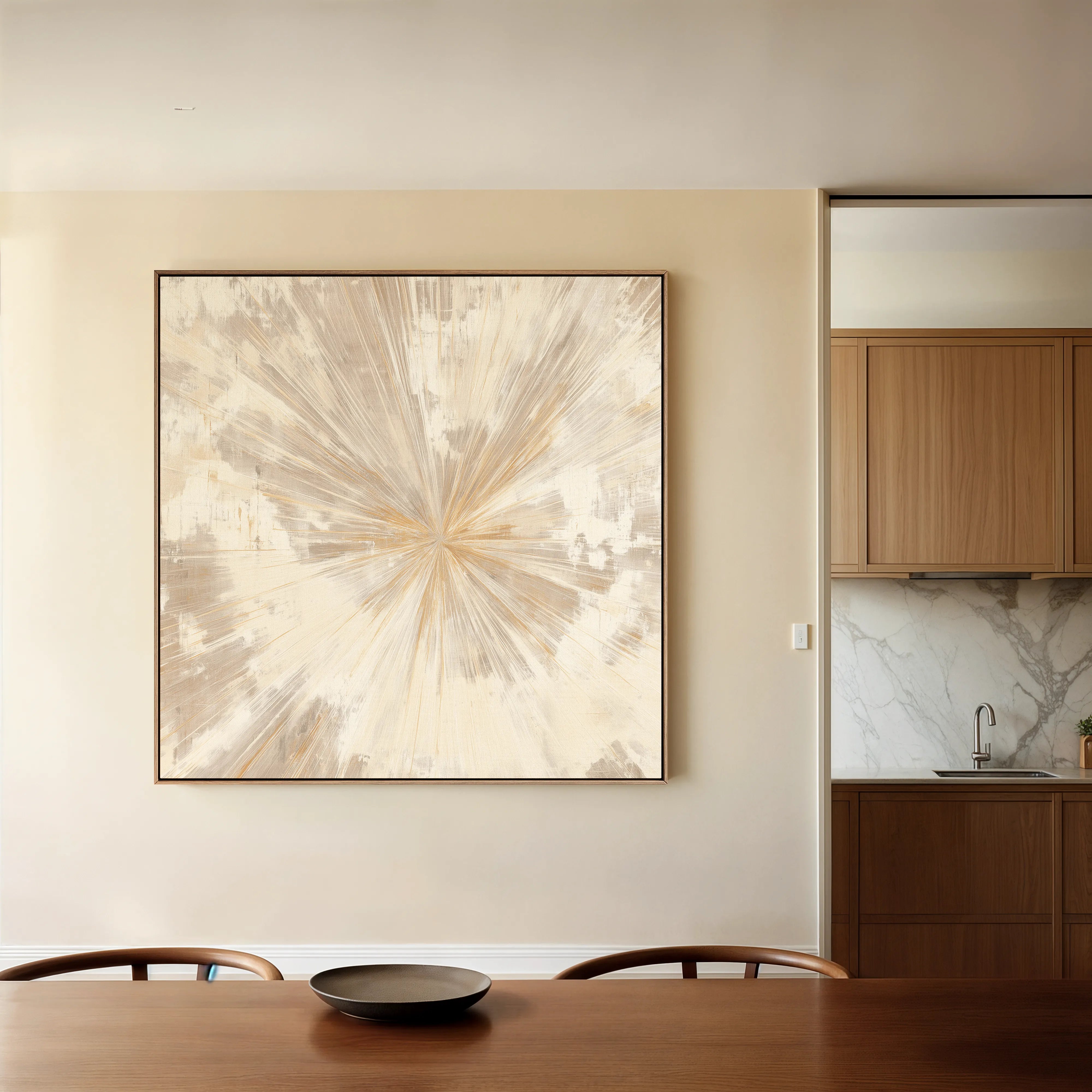 Abstract 1033 Canvas Art 16" x 16" / 40 x 40 cm / Black