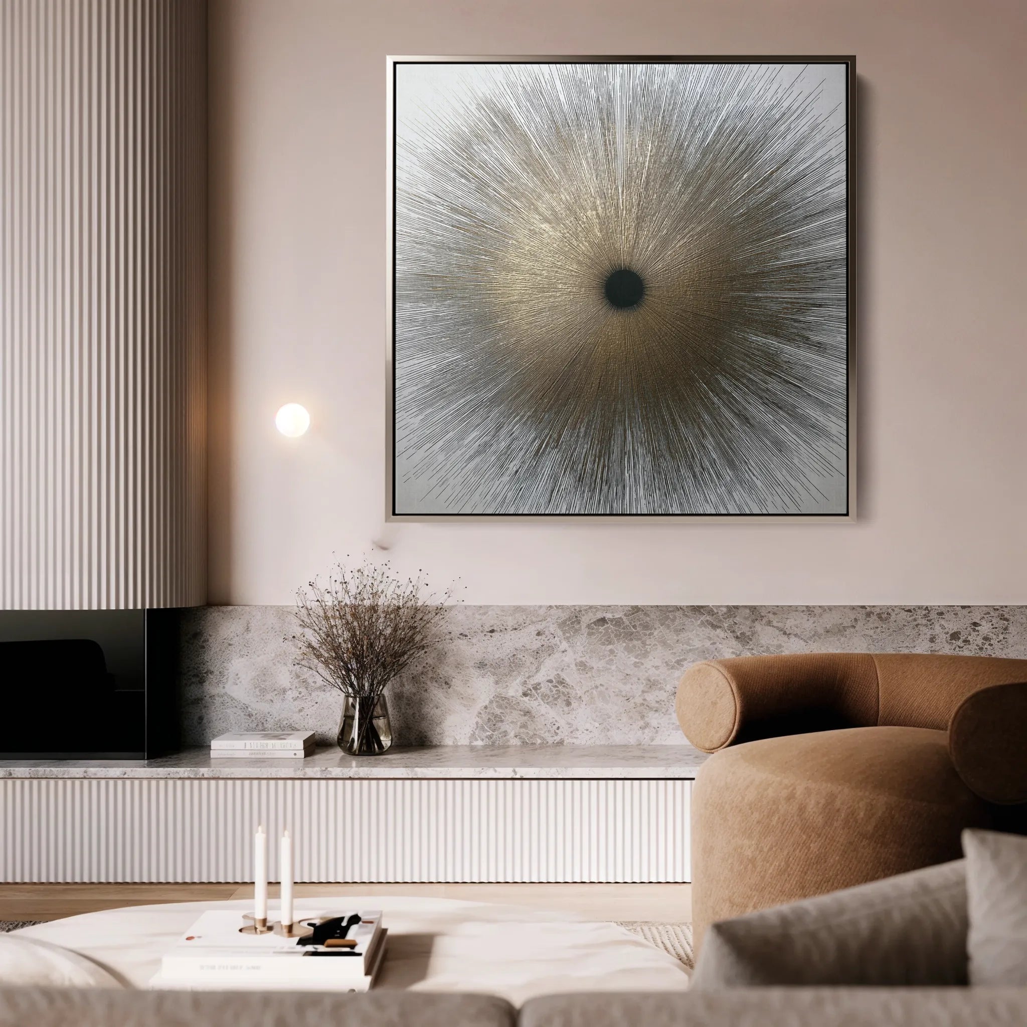 Abstract 1034 Canvas Art 16" x 16" / 40 x 40 cm / Black