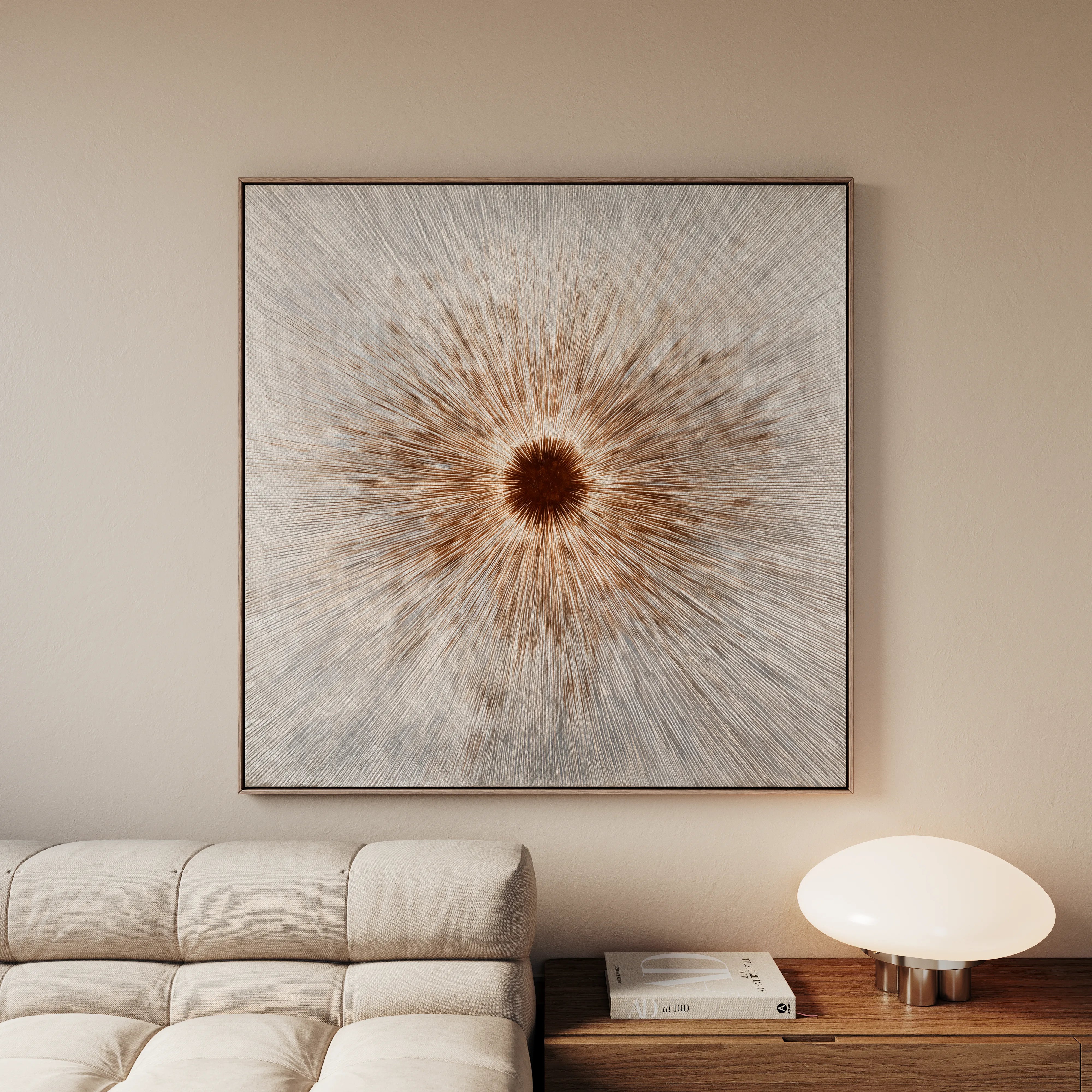 Abstract 1035 Canvas Art 16" x 16" / 40 x 40 cm / Black