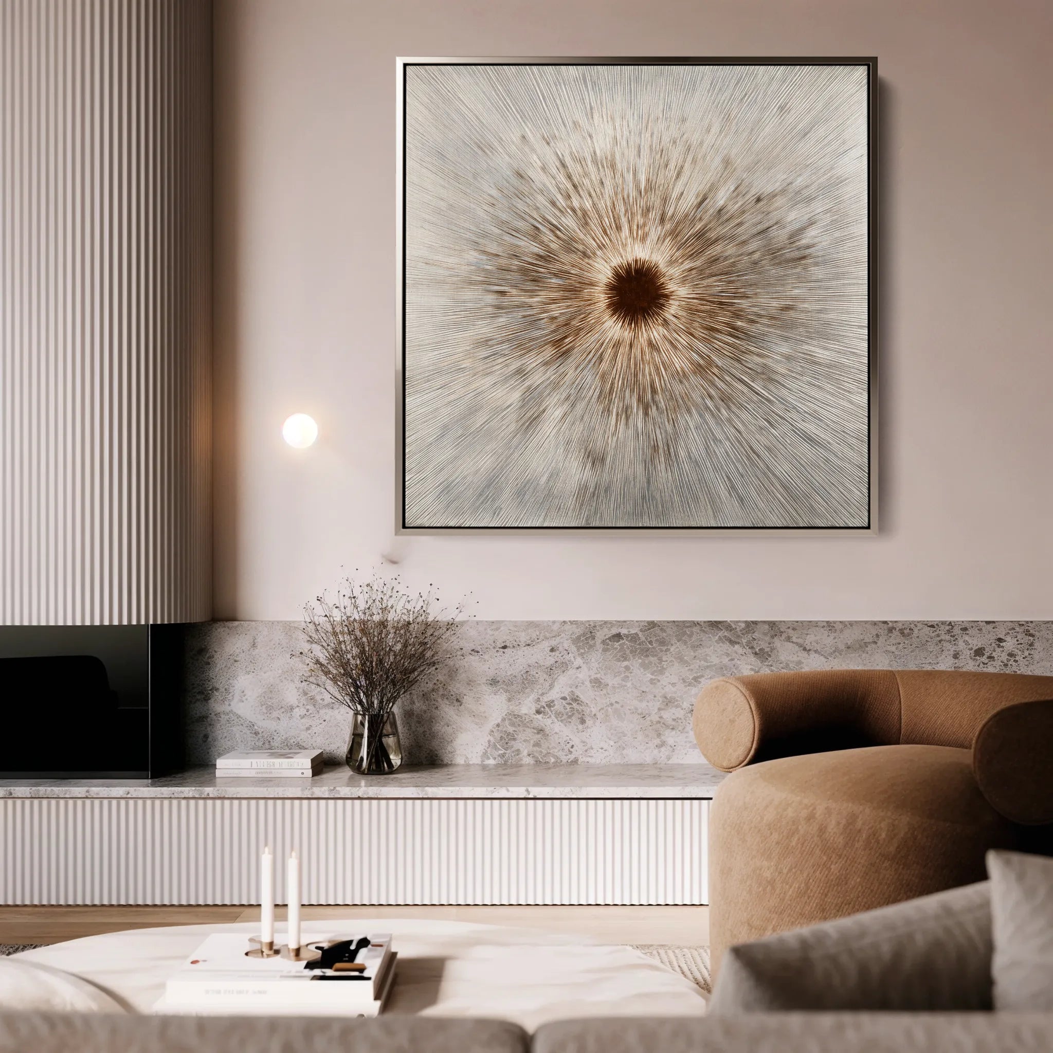 Abstract 1035 Canvas Art 16" x 16" / 40 x 40 cm / Black
