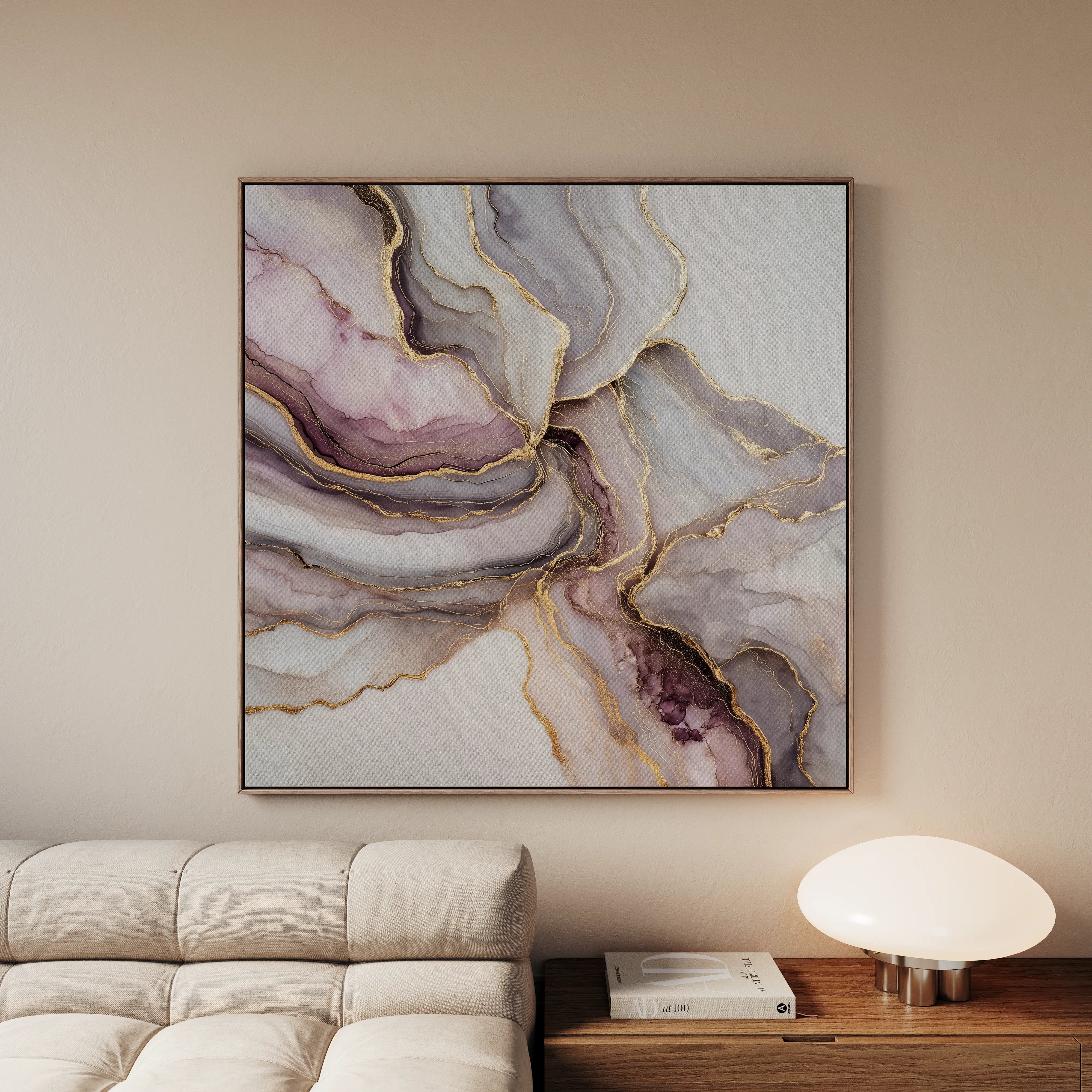 Abstract 1036 Canvas Art 16" x 16" / 40 x 40 cm / Black
