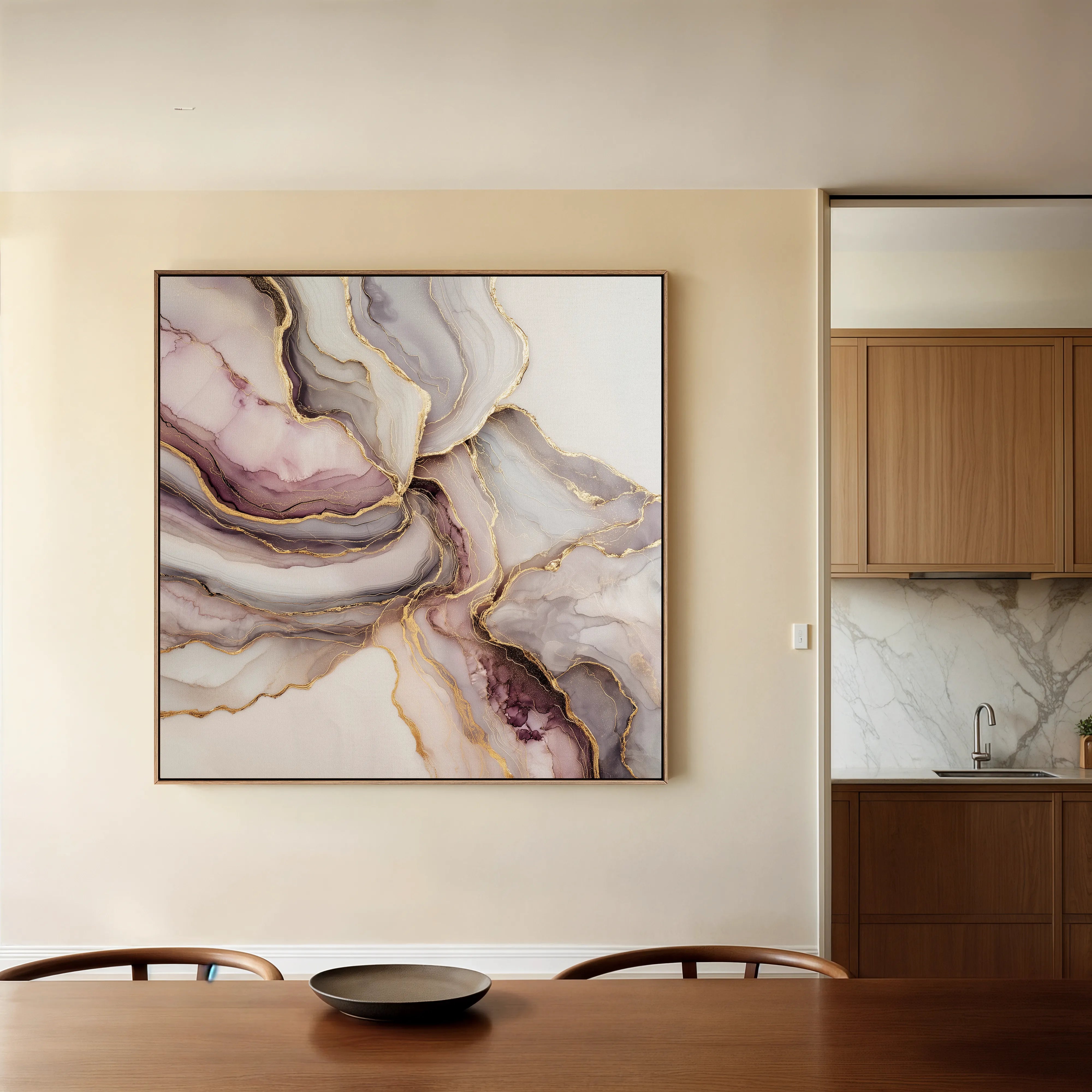 Abstract 1036 Canvas Art 16" x 16" / 40 x 40 cm / Black