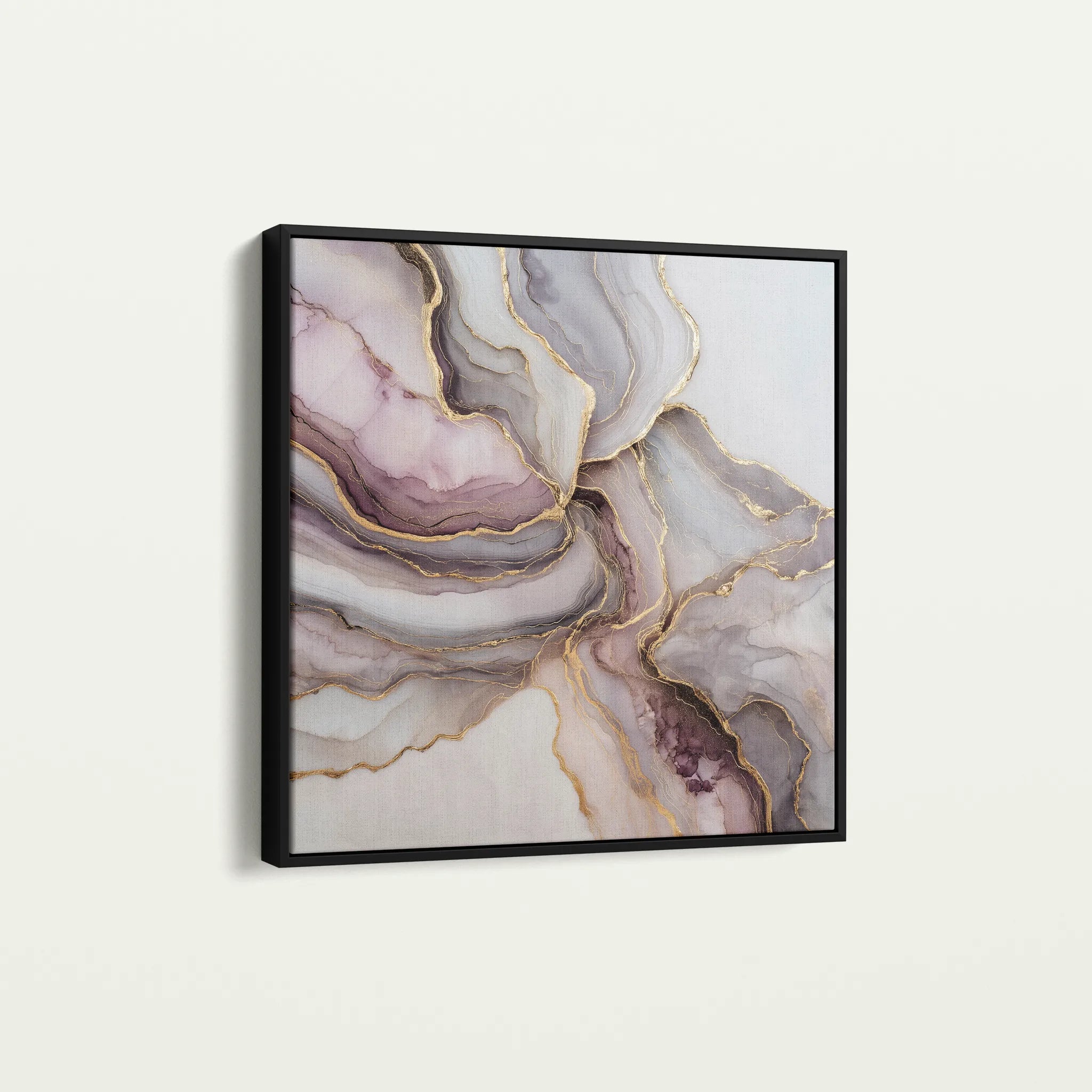 Abstract 1036 Canvas Art 16" x 16" / 40 x 40 cm / Black