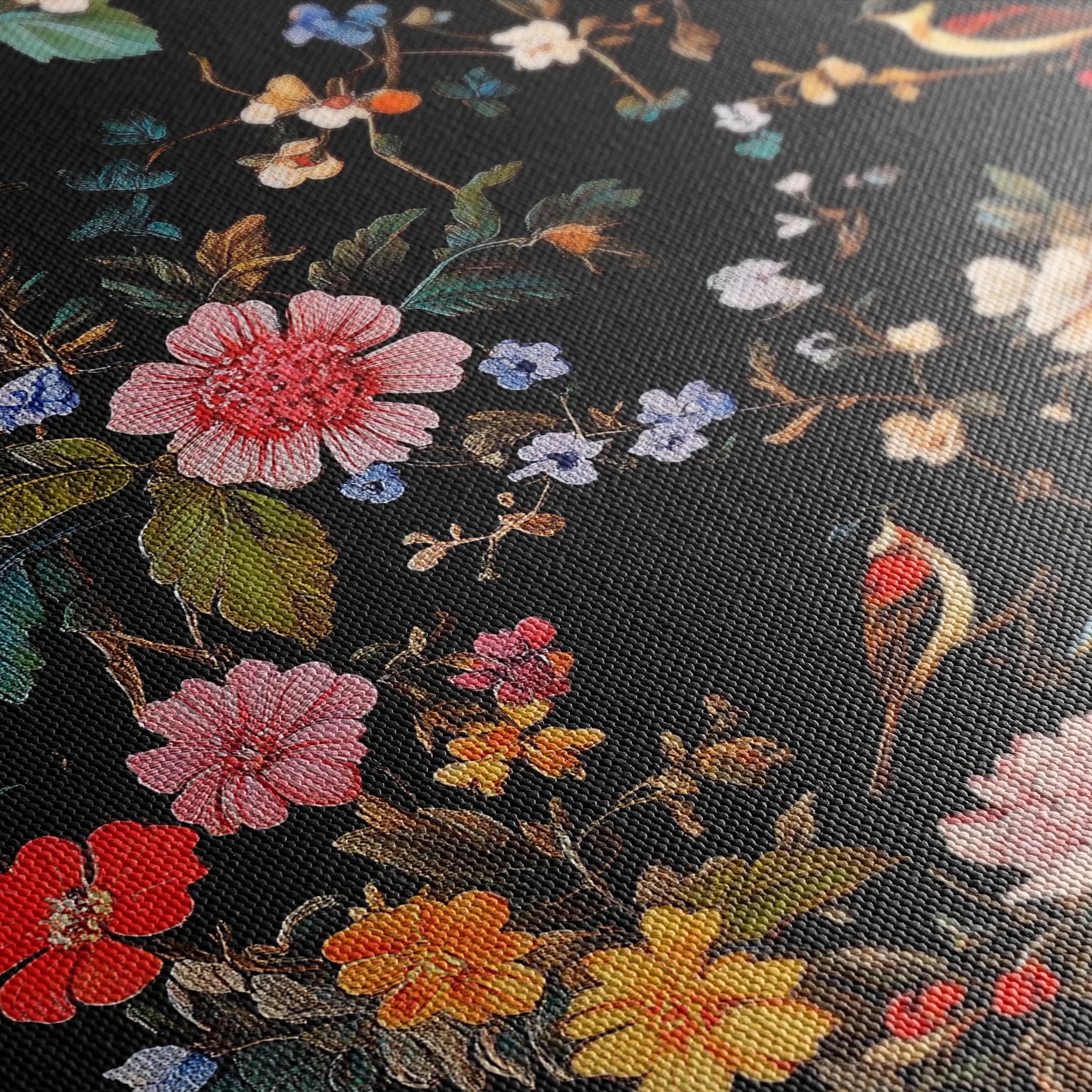 Floral 1036 Canvas Art 18" x 24" / 45 x 60 cm / Black