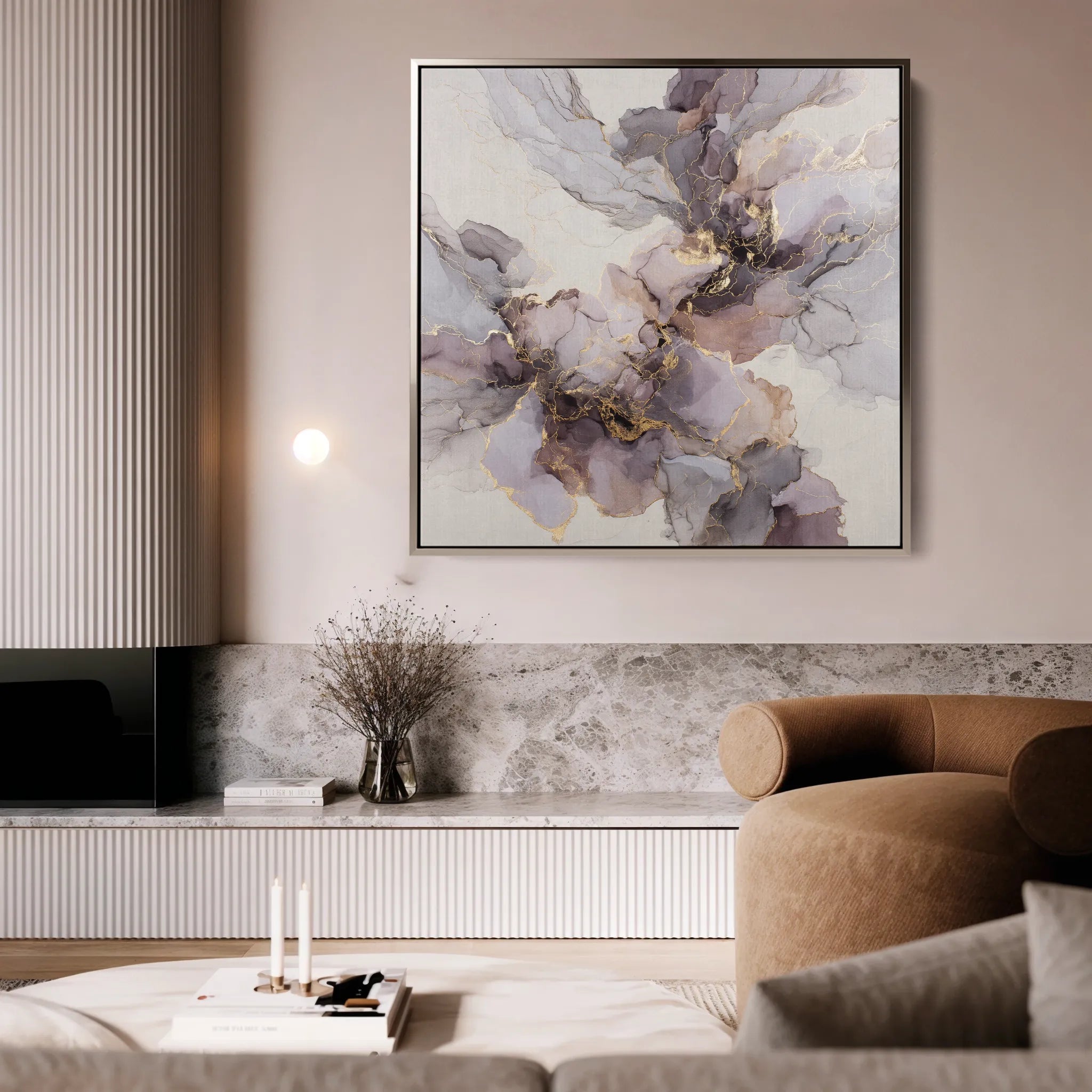 Abstract 1037 Canvas Art 16" x 16" / 40 x 40 cm / Black