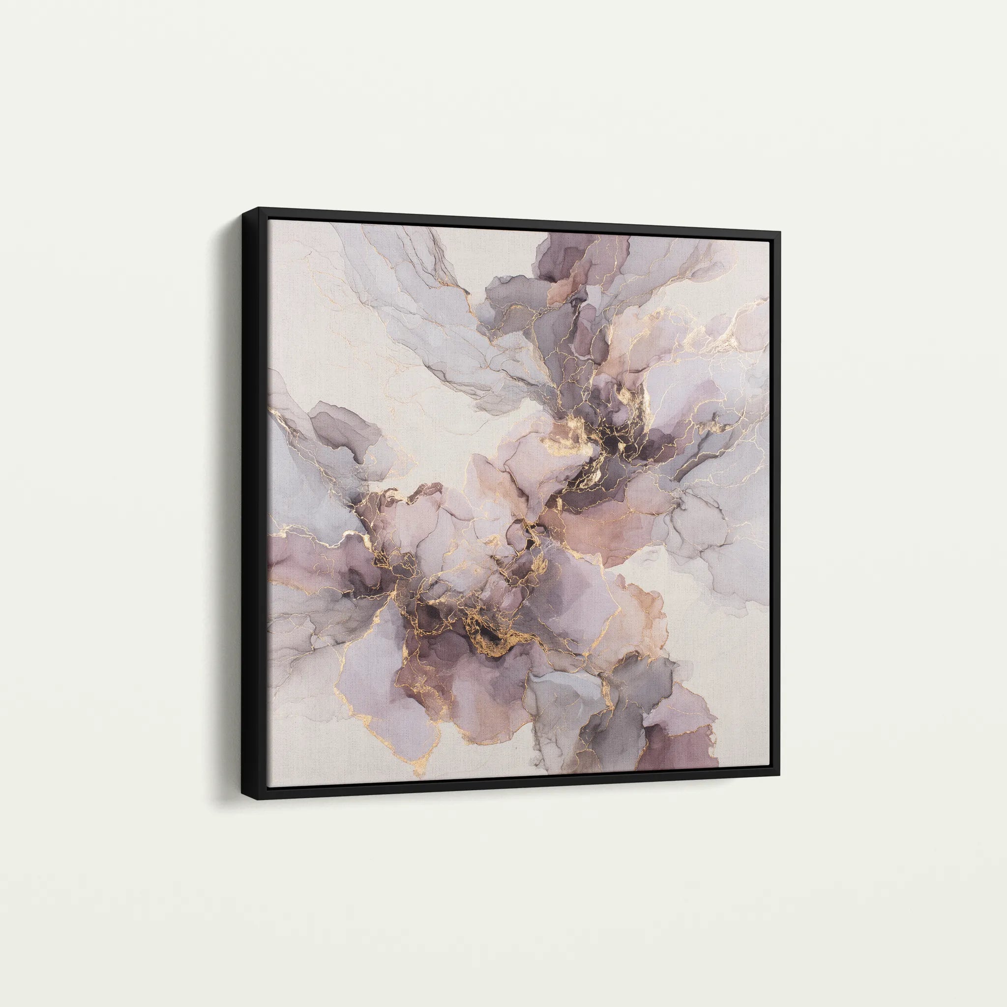 Abstract 1037 Canvas Art 16" x 16" / 40 x 40 cm / Black
