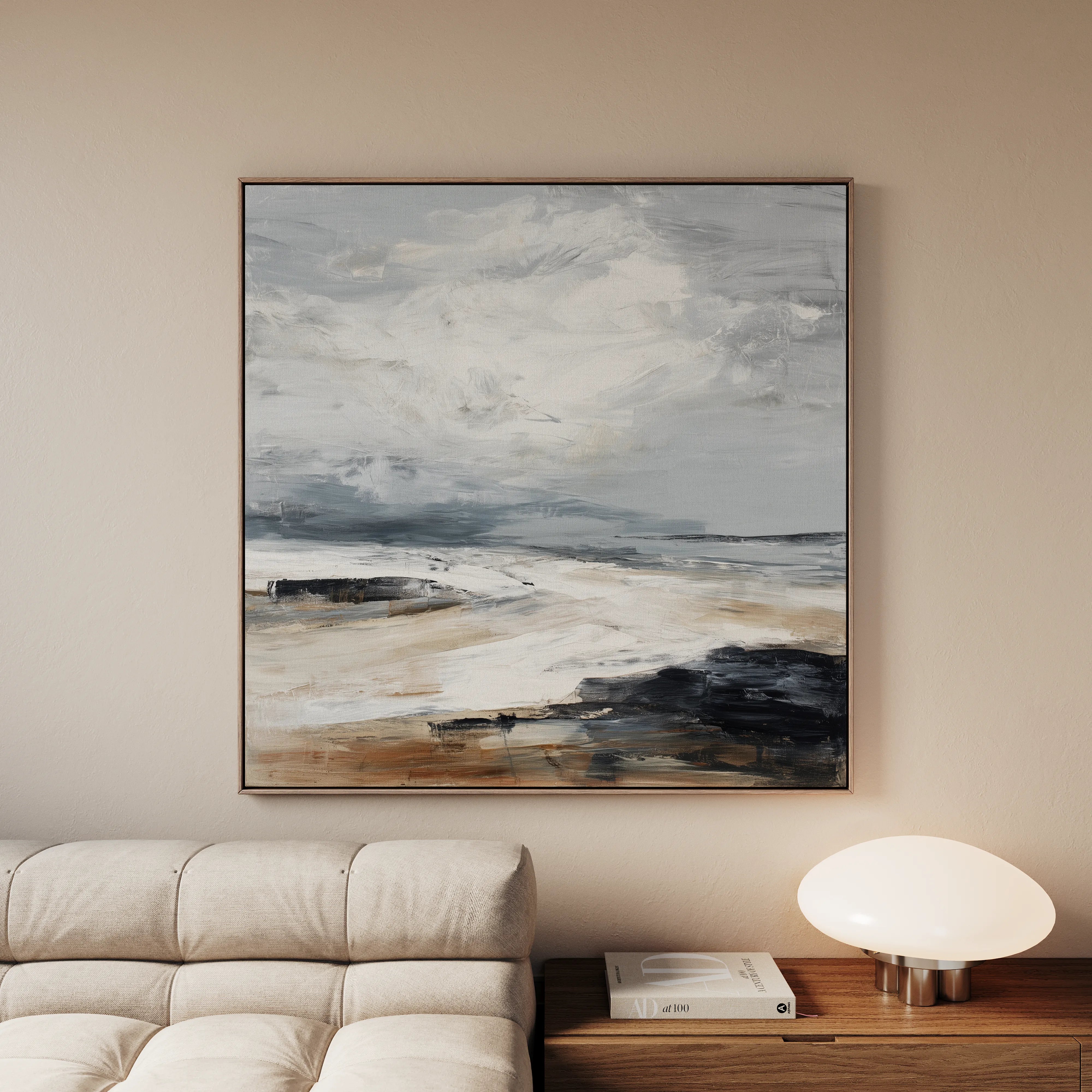 Abstract 1038 Canvas Art 16" x 16" / 40 x 40 cm / Black
