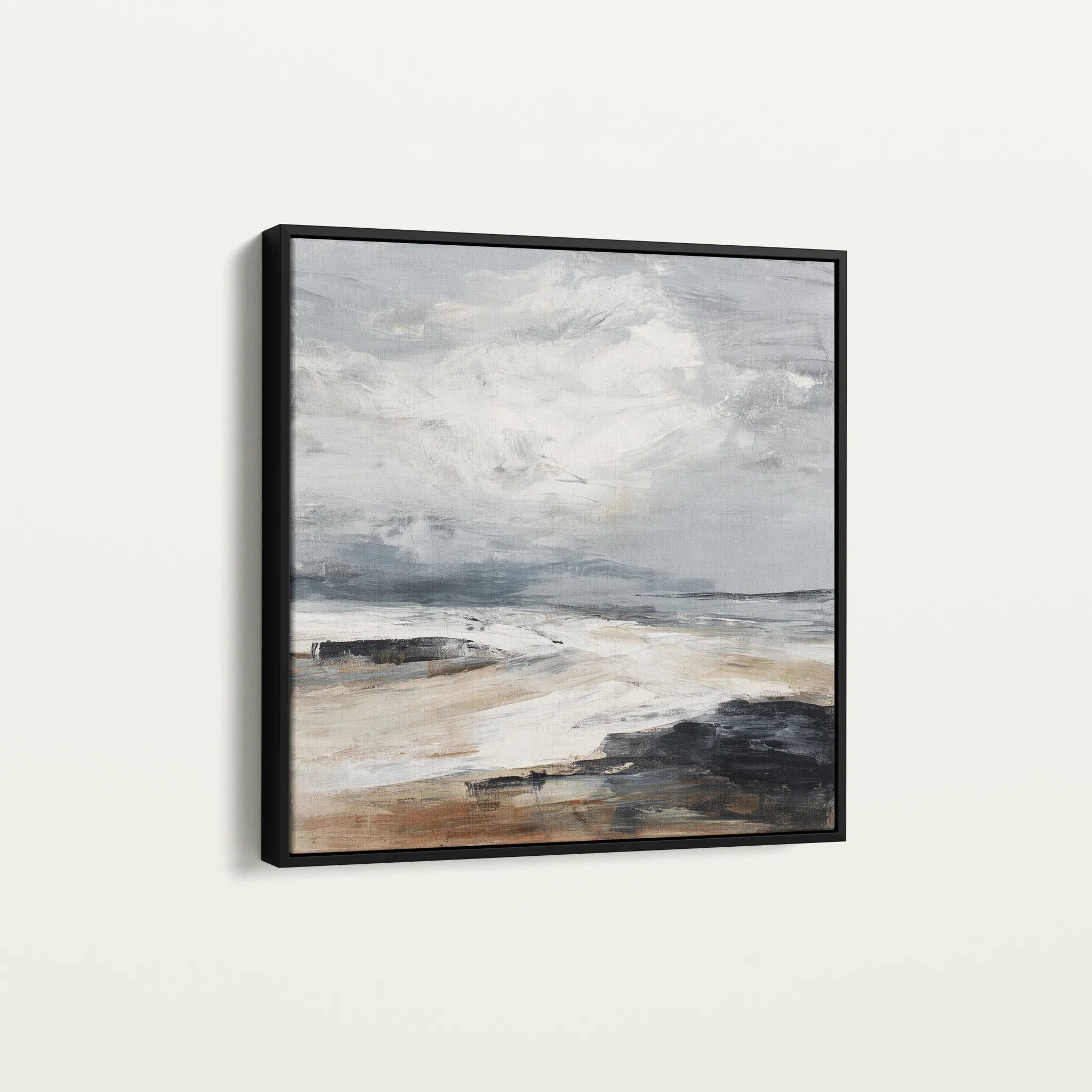 Abstract 1038 Canvas Art 16" x 16" / 40 x 40 cm / Black