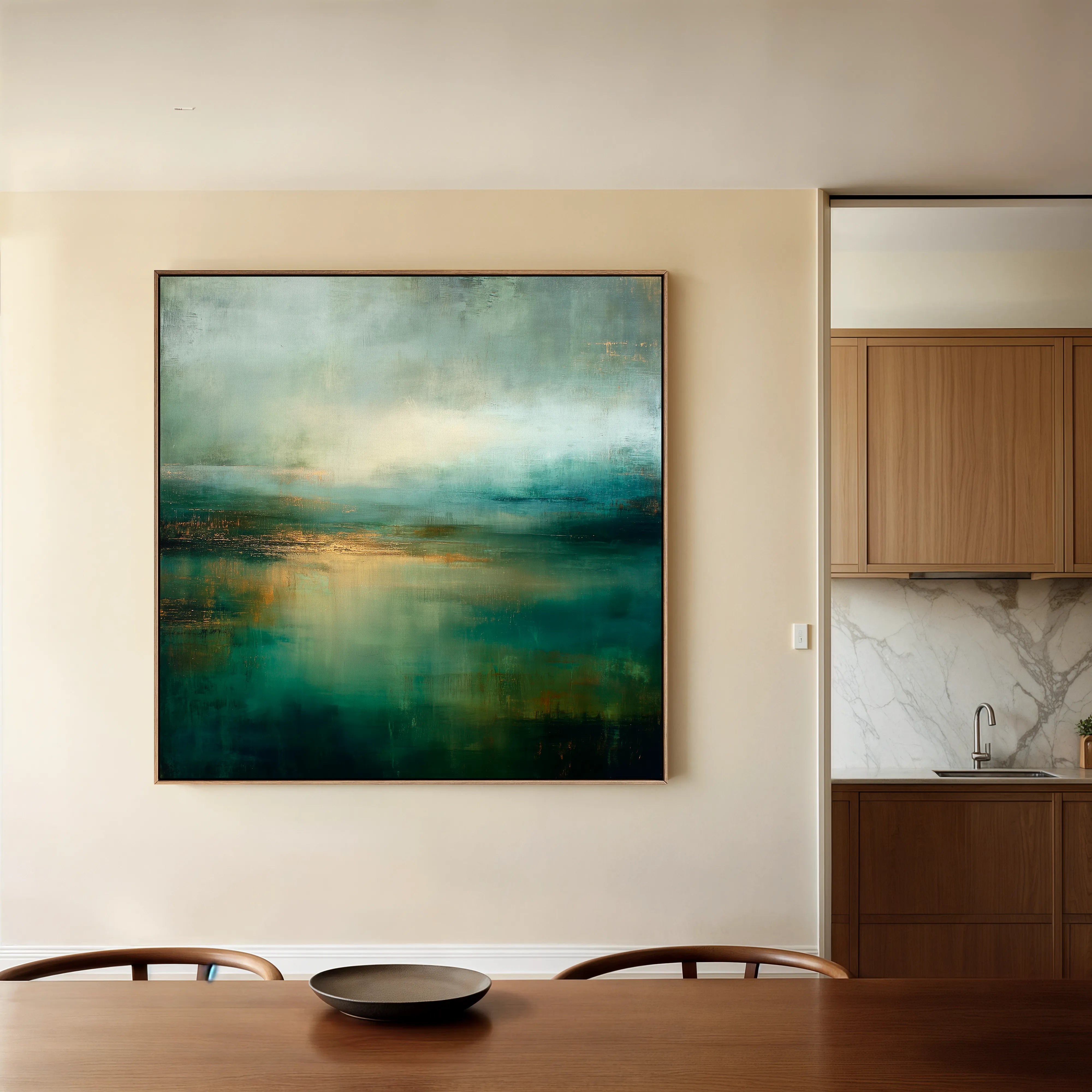 Abstract 1039 Canvas Art 16" x 16" / 40 x 40 cm / Black