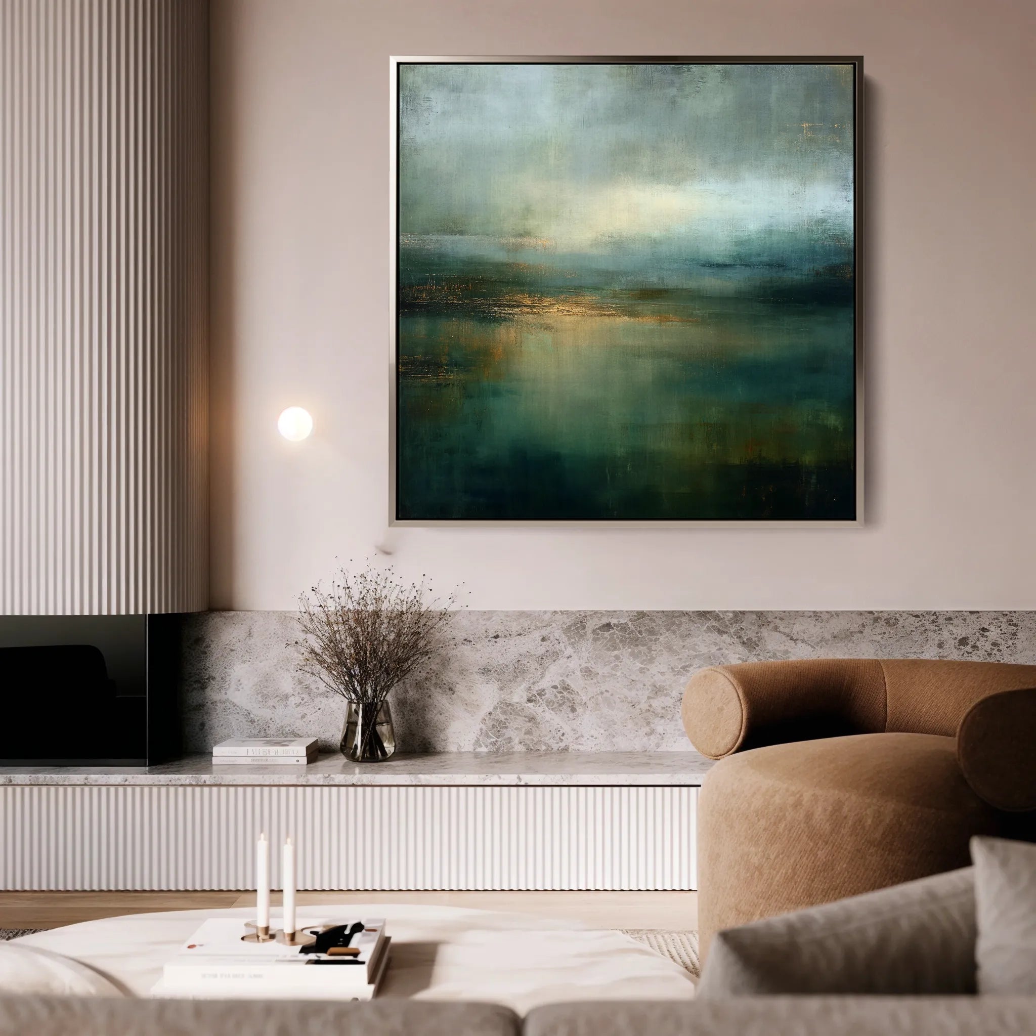 Abstract 1039 Canvas Art 16" x 16" / 40 x 40 cm / Black
