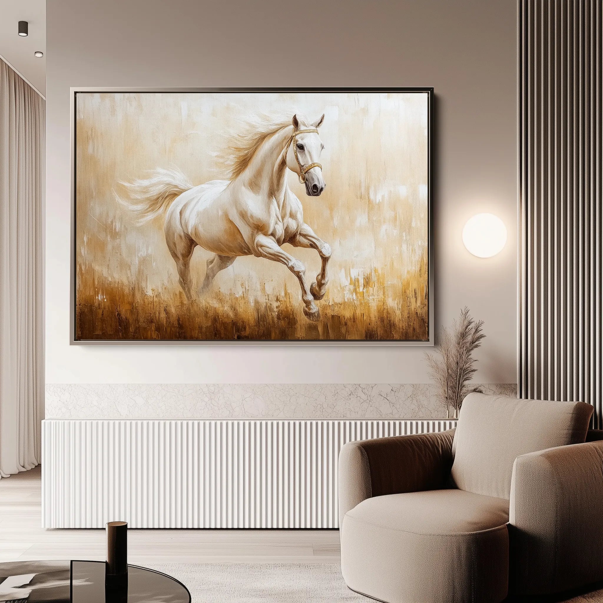 Horses 104 Canvas Art 18" x 24" / 45 x 60 cm / Black