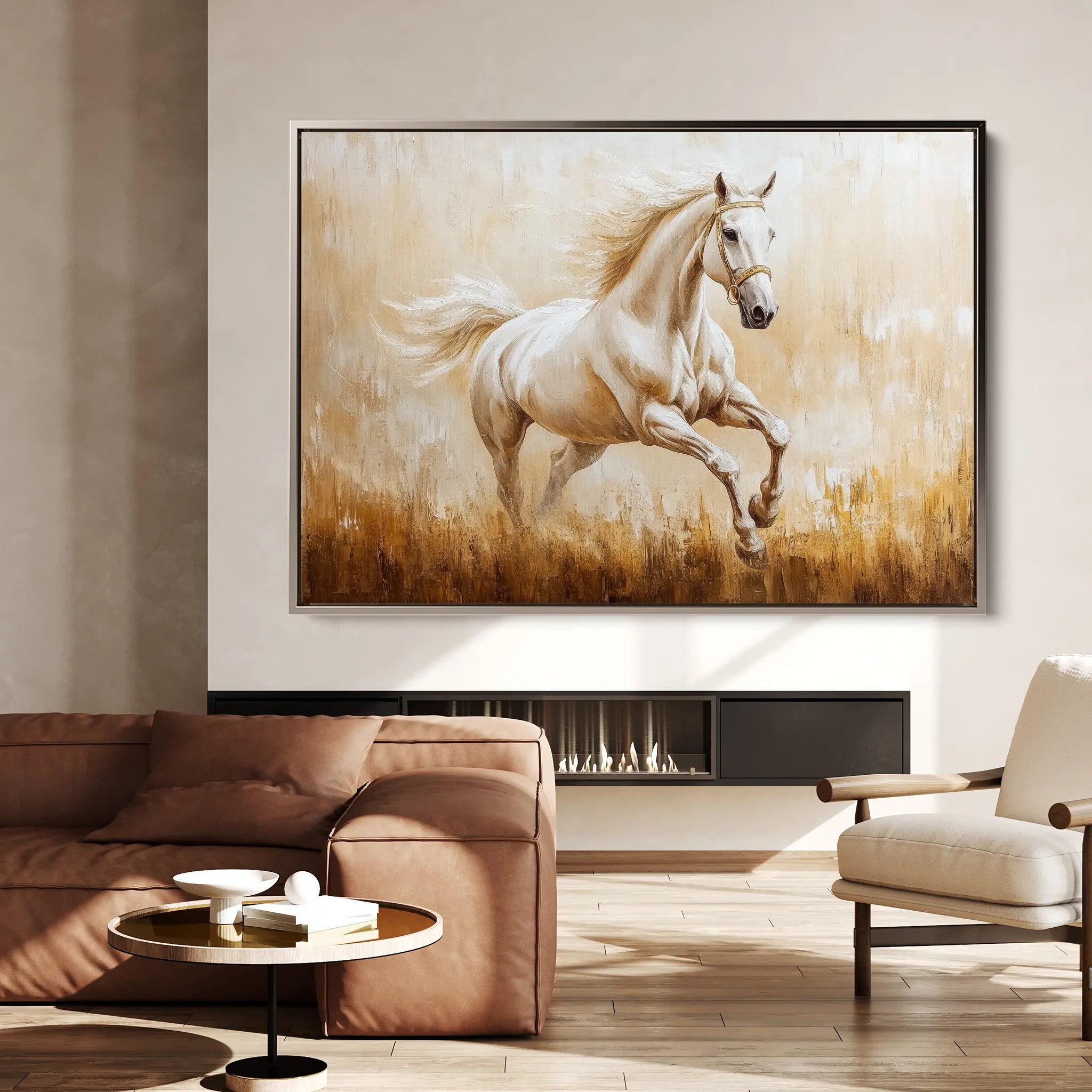 Horses 104 Canvas Art 18" x 24" / 45 x 60 cm / Black