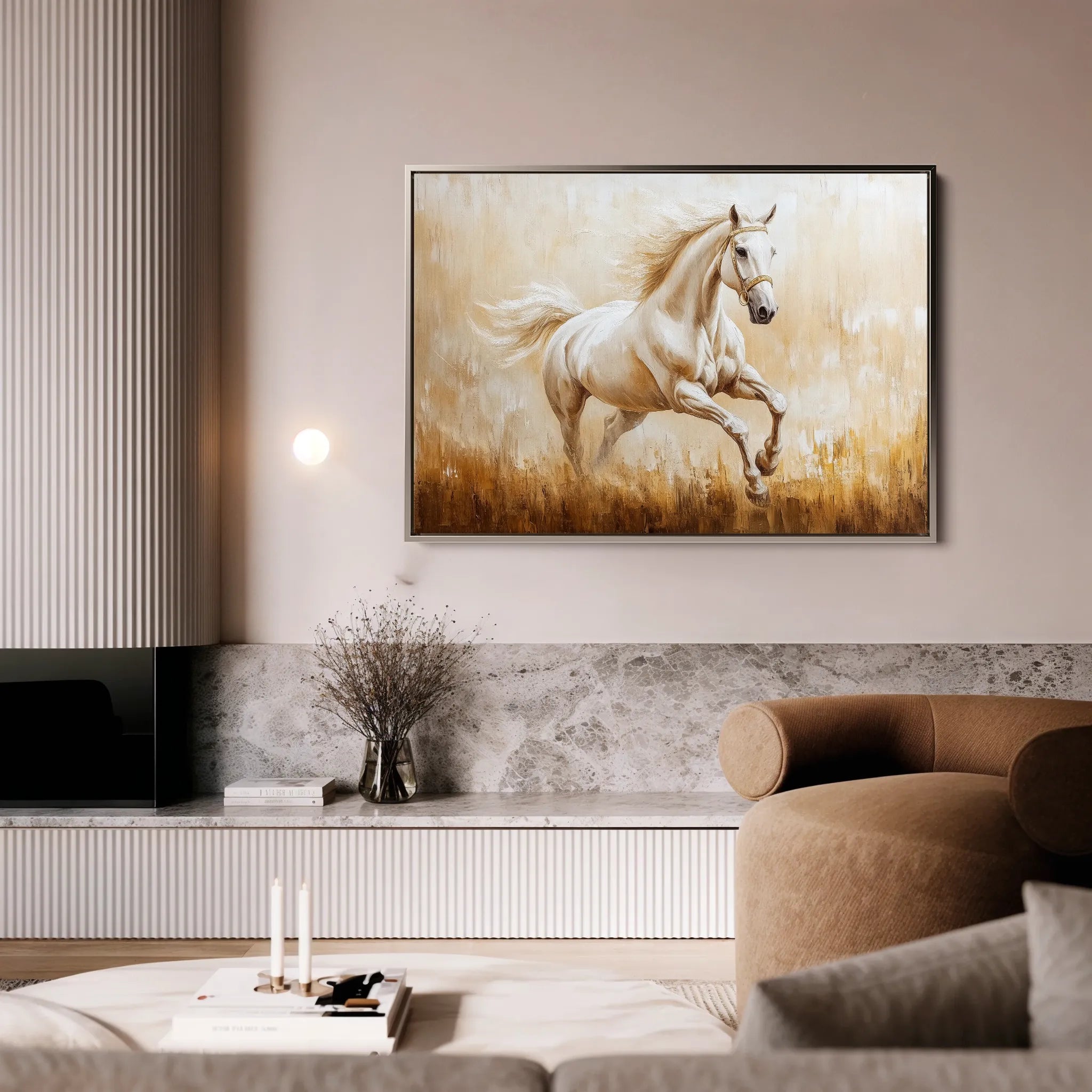 Horses 104 Canvas Art 18" x 24" / 45 x 60 cm / Black