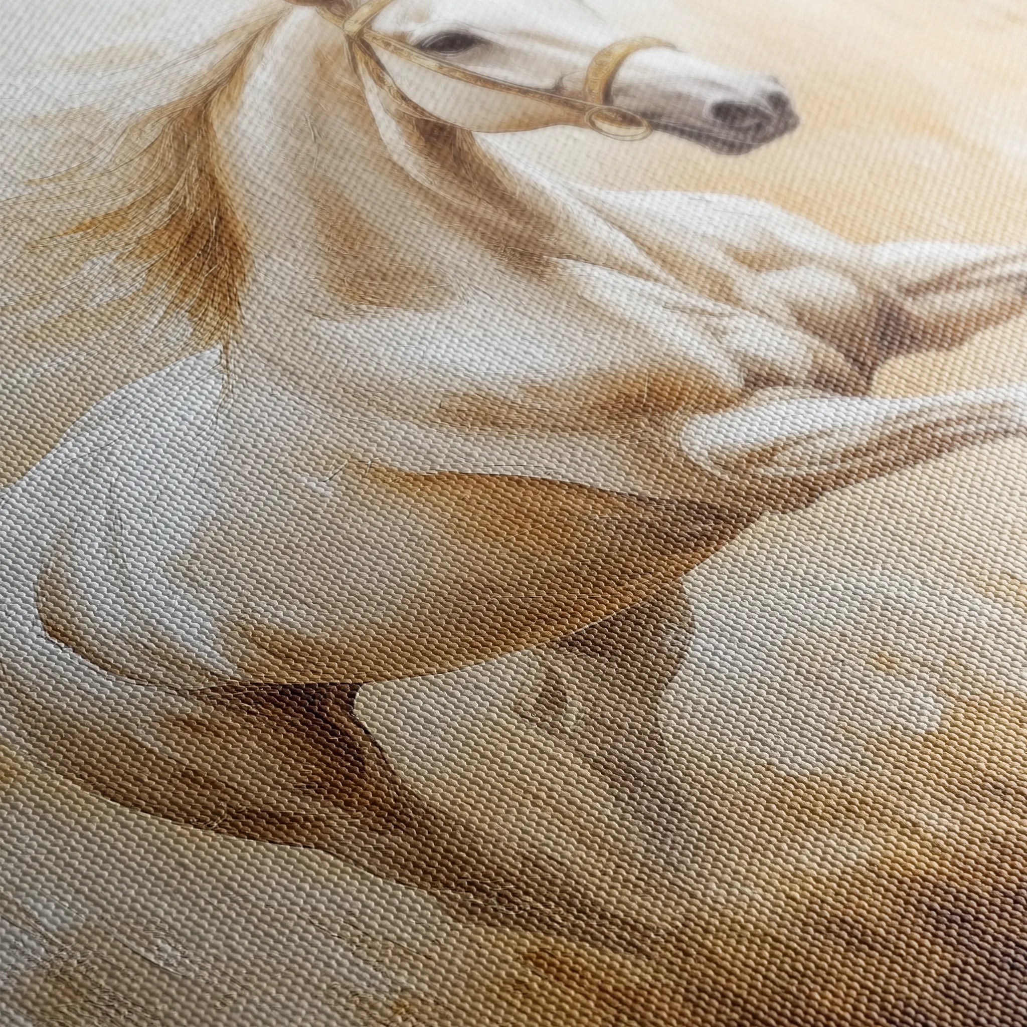 Horses 104 Canvas Art 18" x 24" / 45 x 60 cm / Black