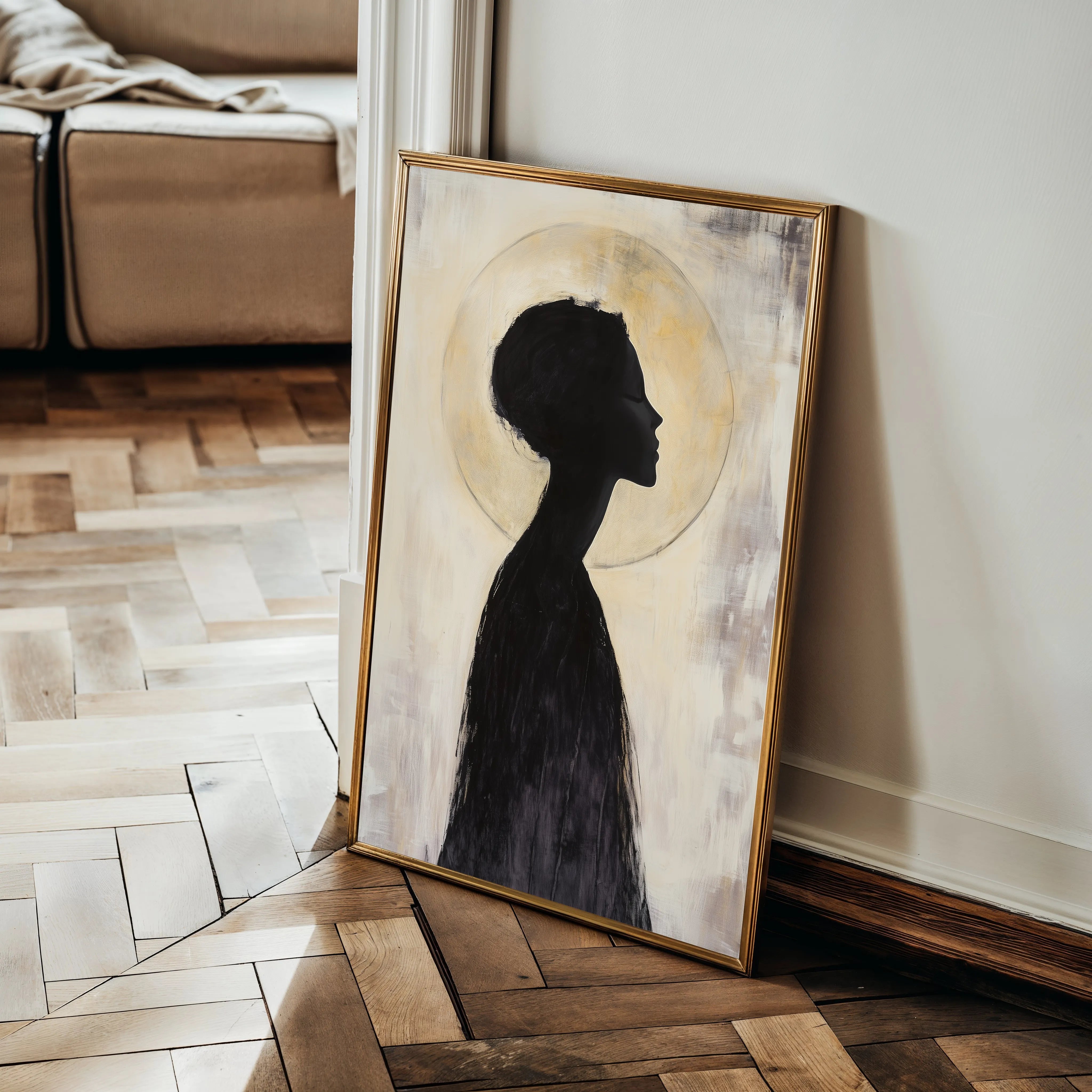 Portrait 104 Canvas Art 18" x 24" / 45 x 60 cm / Black