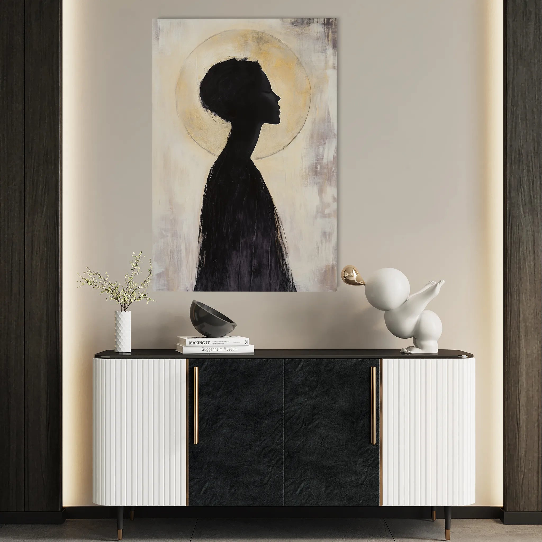 Portrait 104 Canvas Art 18" x 24" / 45 x 60 cm / Black