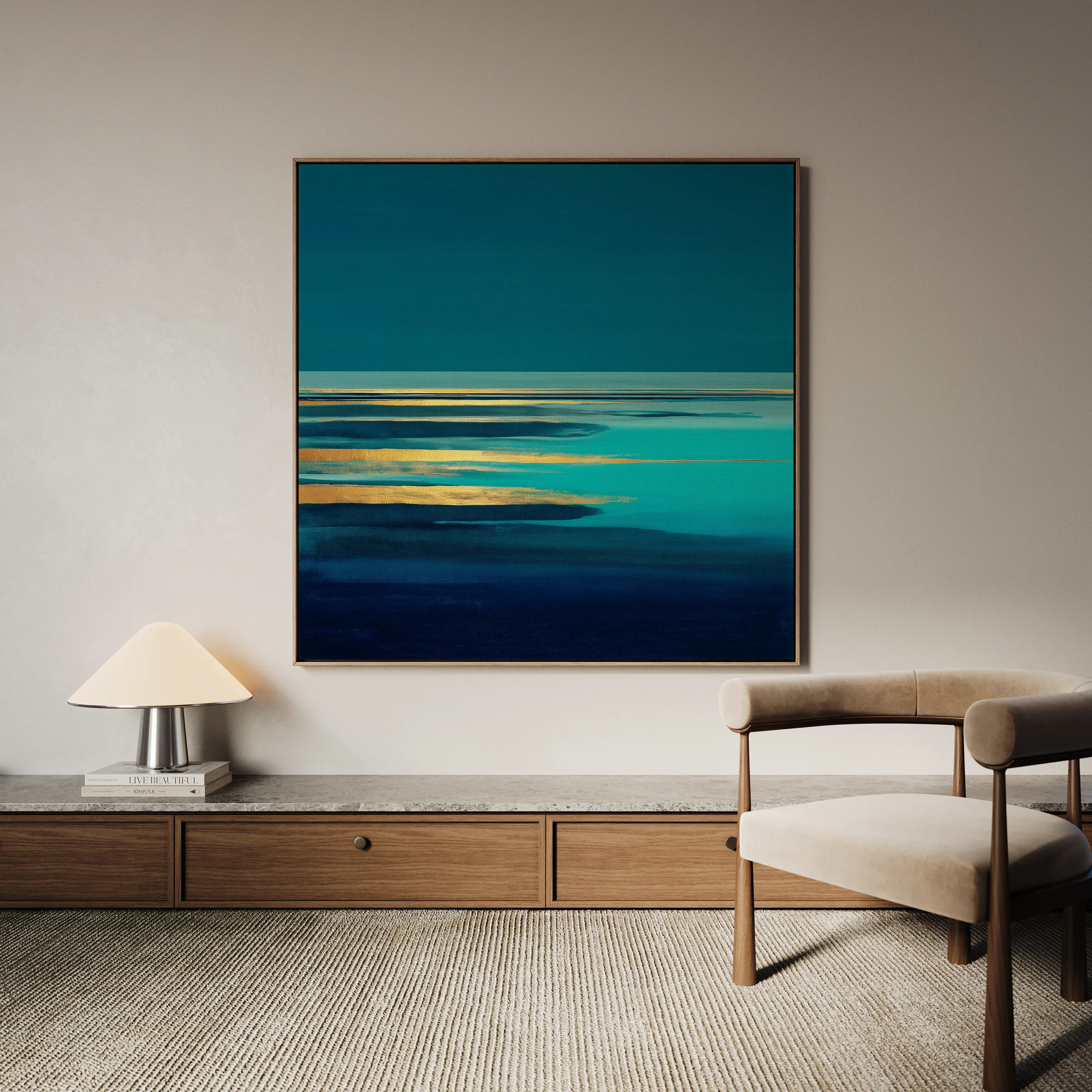 Abstract 1040 Canvas Art 16" x 16" / 40 x 40 cm / Black