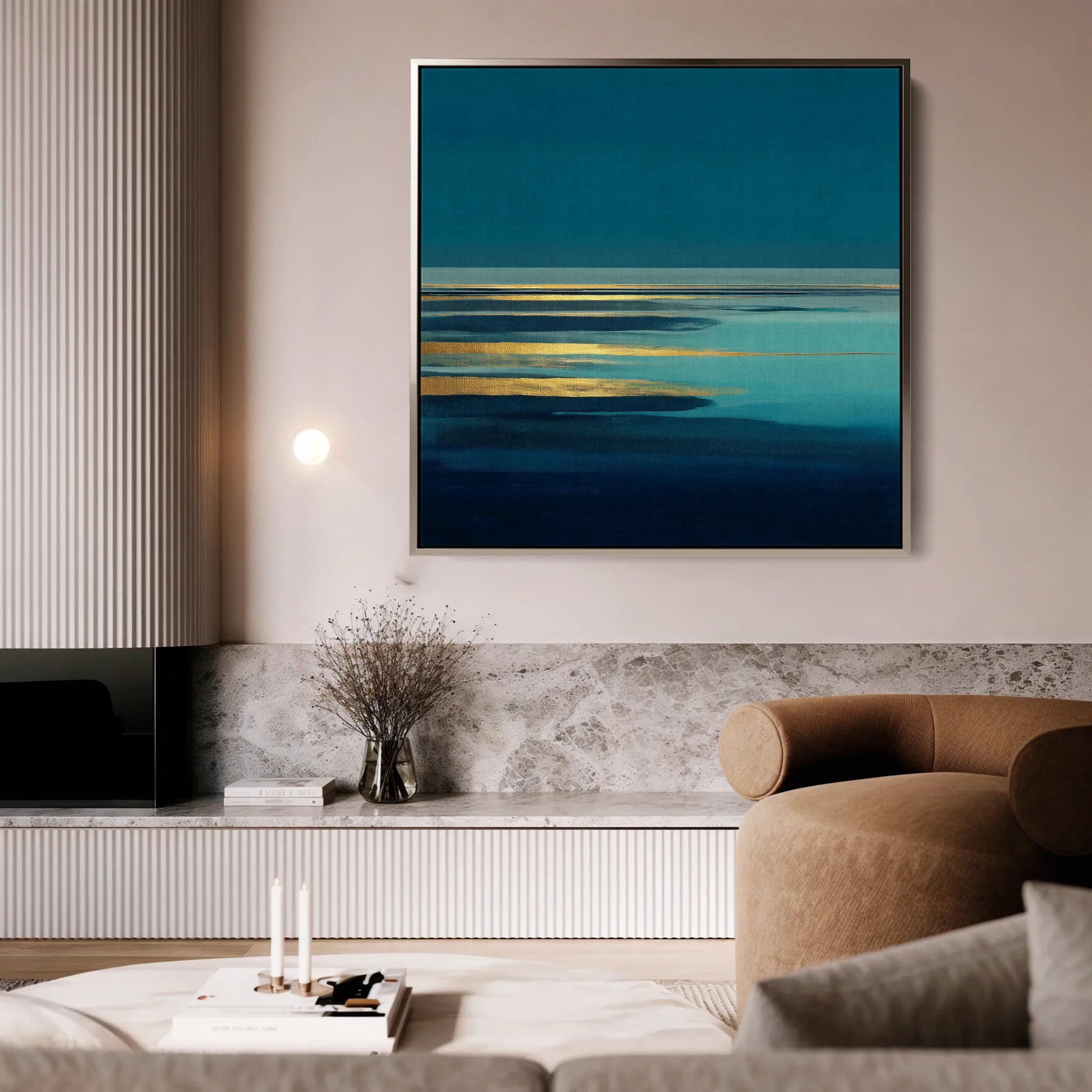 Abstract 1040 Canvas Art 16" x 16" / 40 x 40 cm / Black