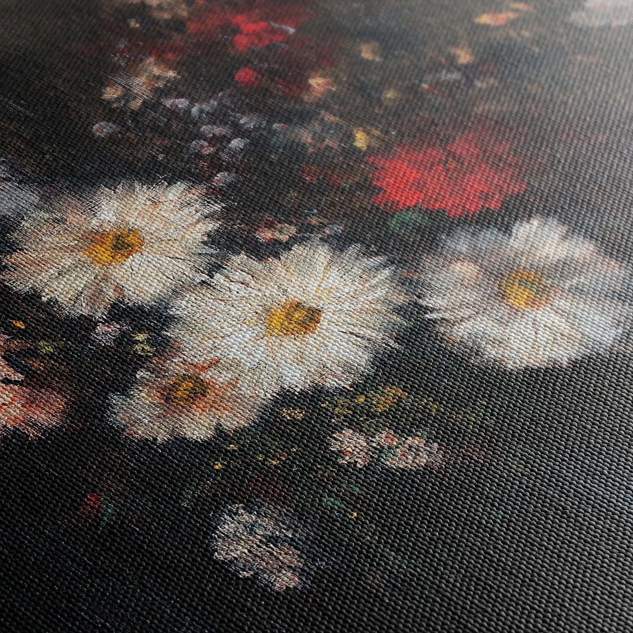 Floral 1040 Canvas Art 18" x 24" / 45 x 60 cm / Black