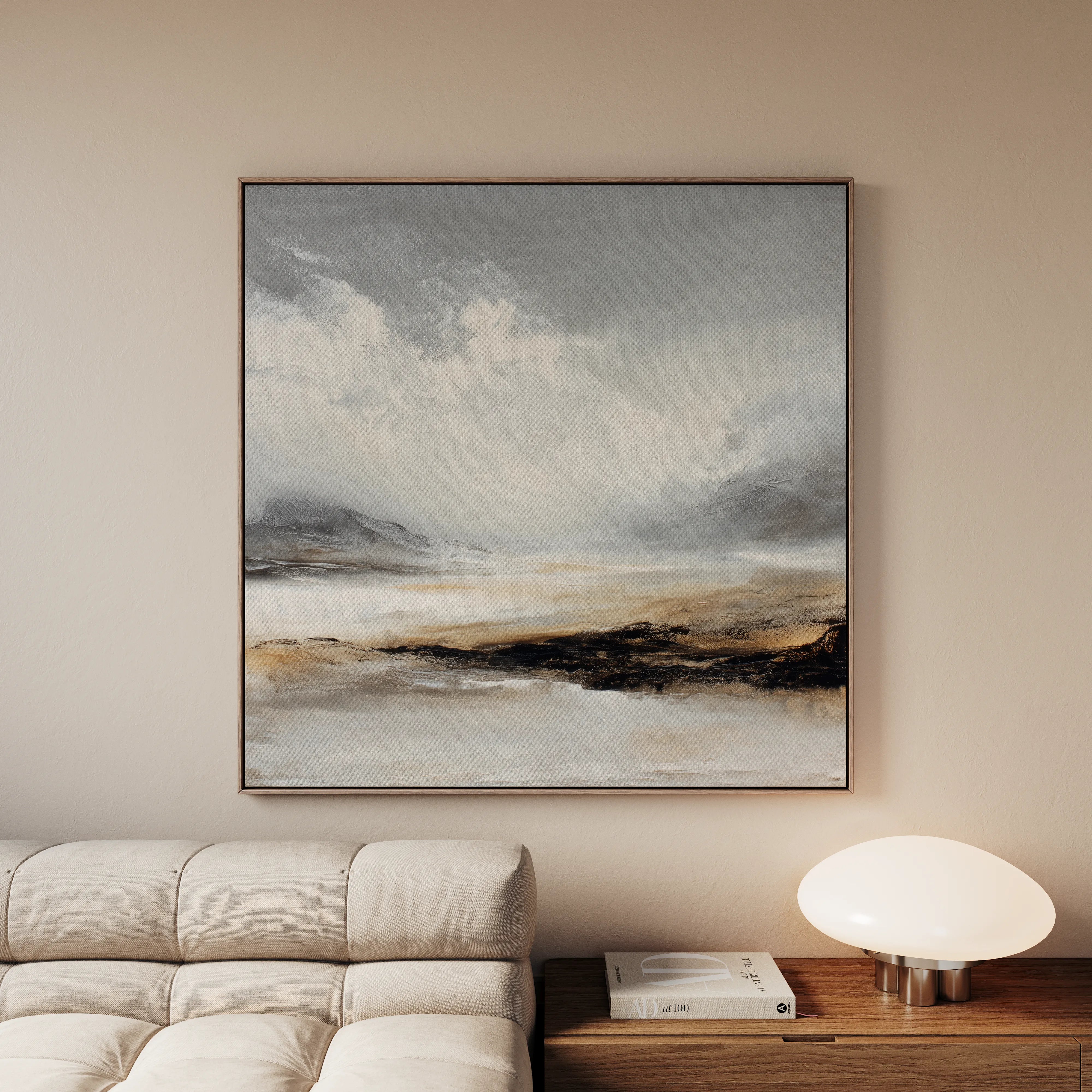 Abstract 1041 Canvas Art 16" x 16" / 40 x 40 cm / Black