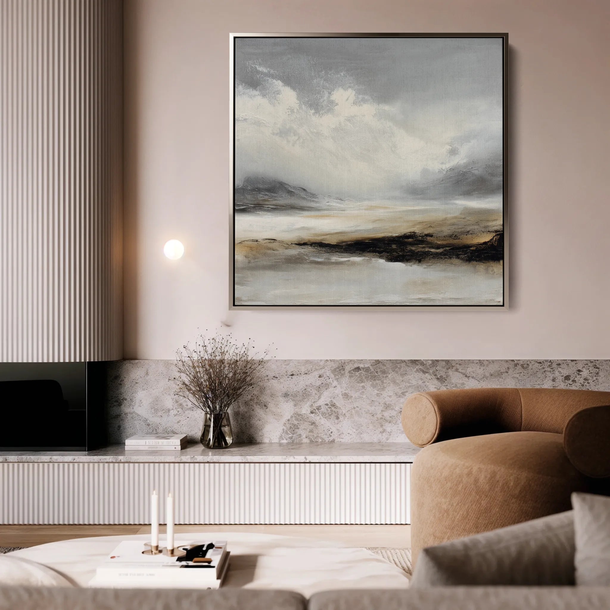 Abstract 1041 Canvas Art 16" x 16" / 40 x 40 cm / Black