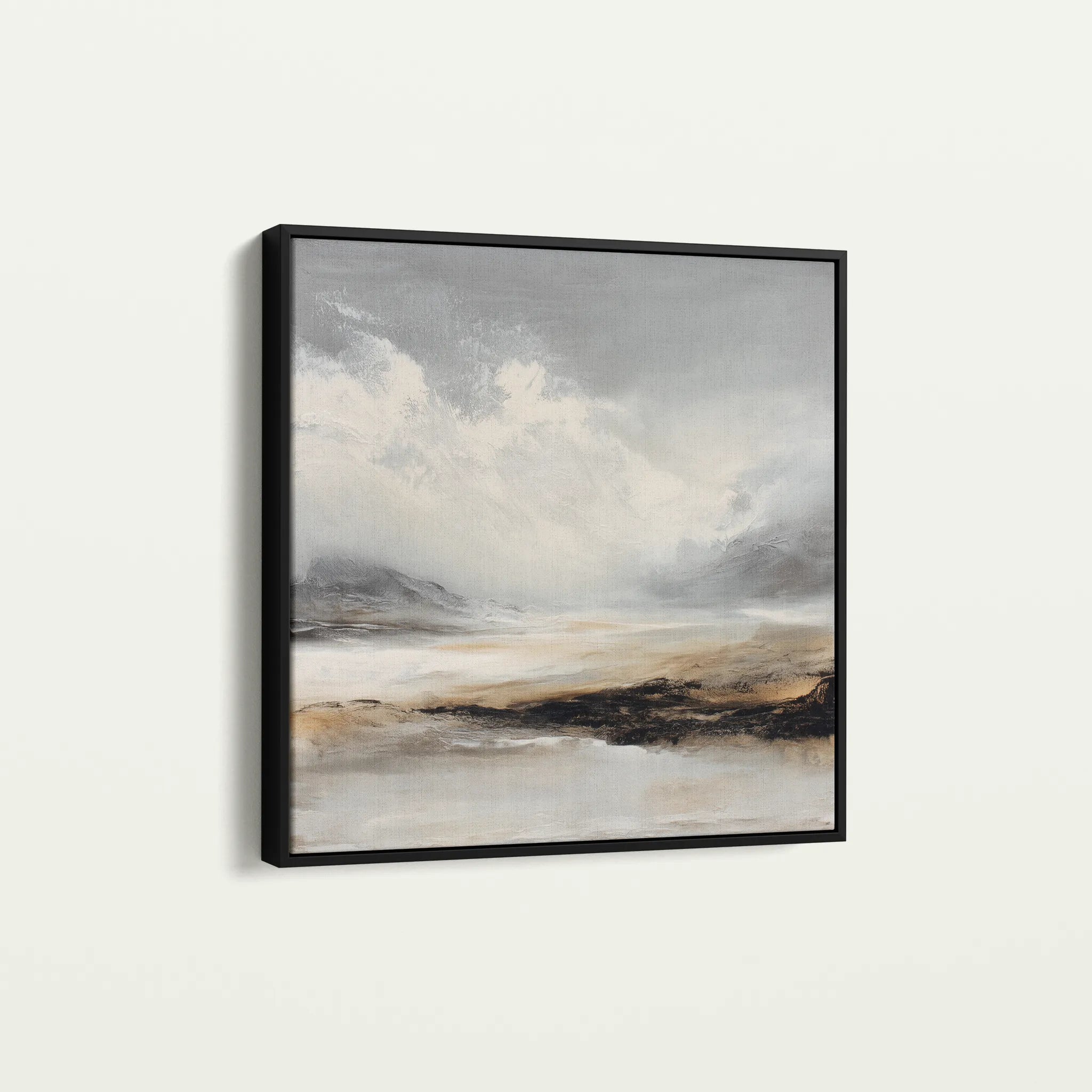 Abstract 1041 Canvas Art 16" x 16" / 40 x 40 cm / Black