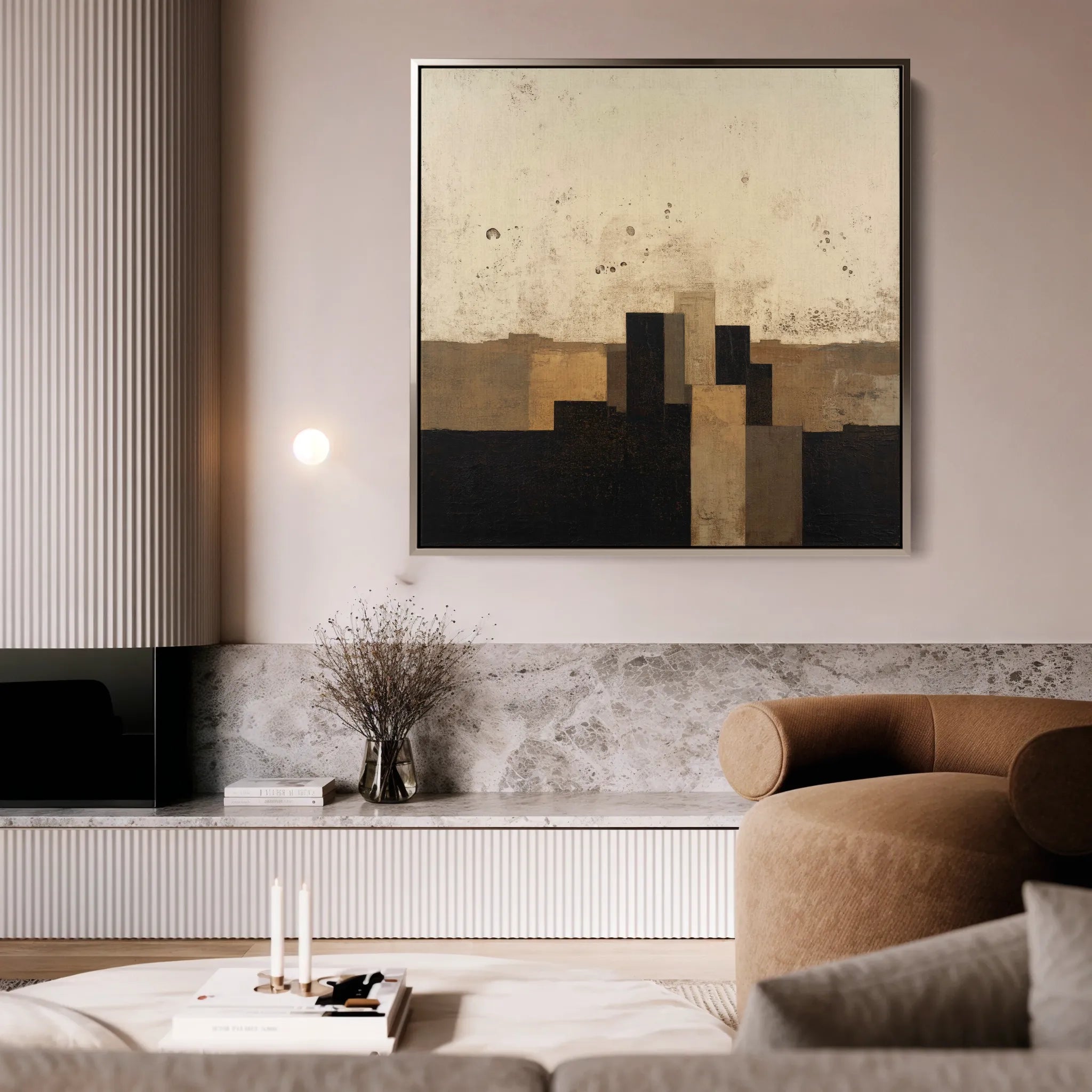 Abstract 1042 Canvas Art 16" x 16" / 40 x 40 cm / Black