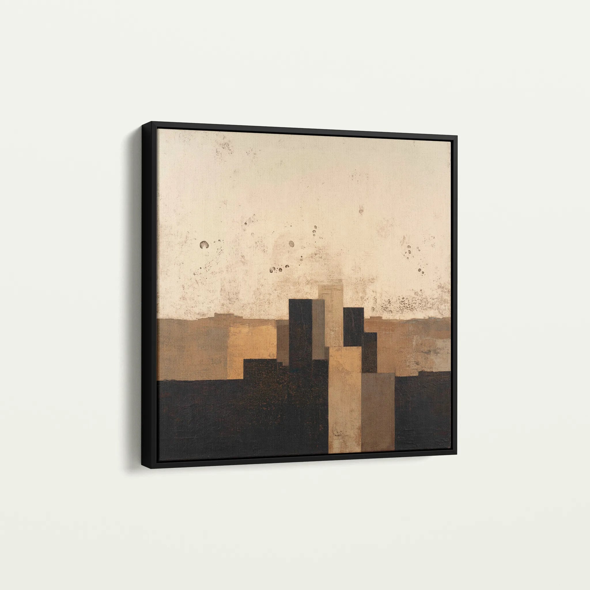 Abstract 1042 Canvas Art 16" x 16" / 40 x 40 cm / Black