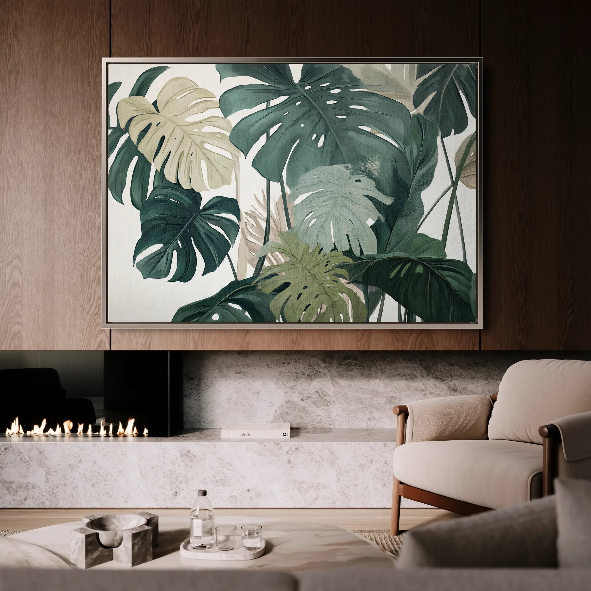 Floral 1042 Canvas Art 18" x 24" / 45 x 60 cm / Black