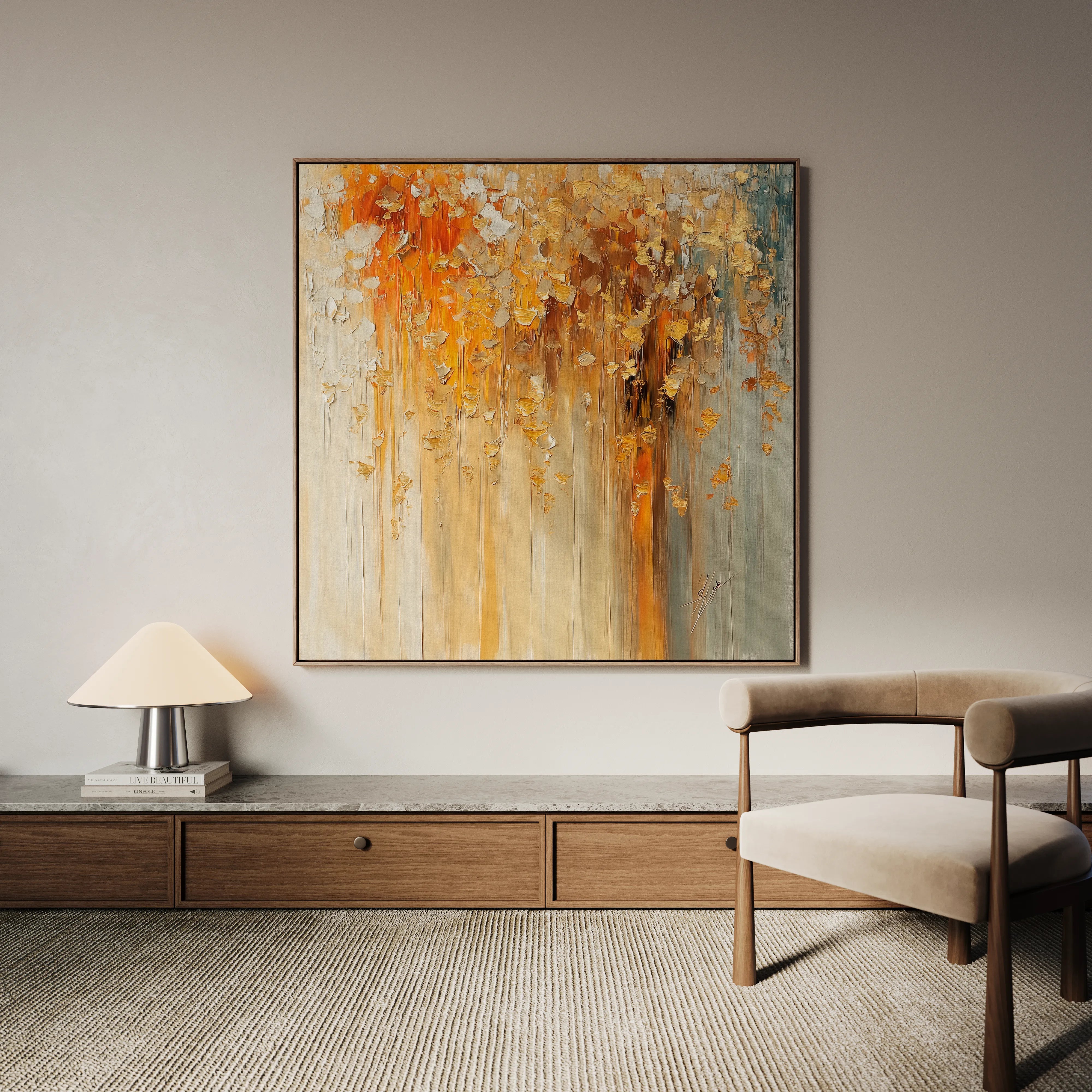 Abstract 1043 Canvas Art 16" x 16" / 40 x 40 cm / Black