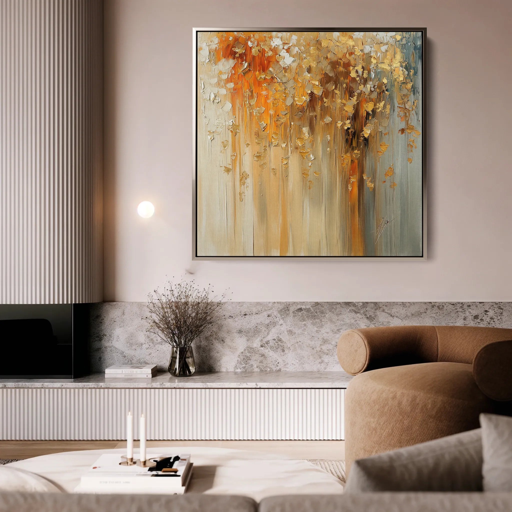 Abstract 1043 Canvas Art 16" x 16" / 40 x 40 cm / Black