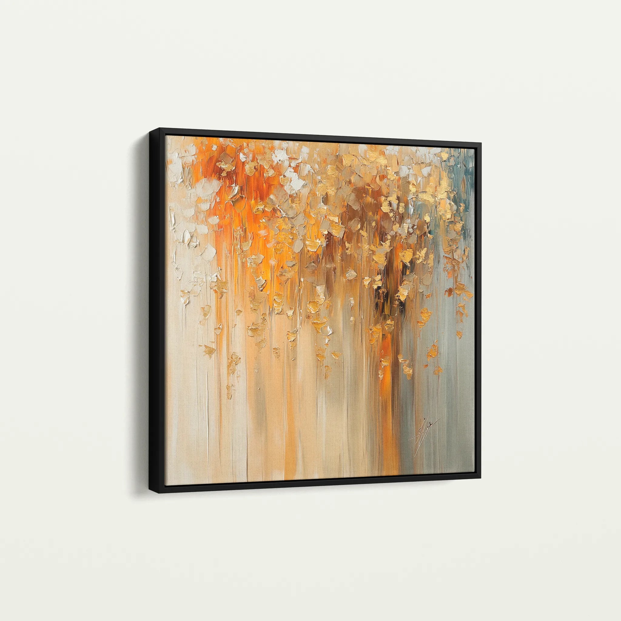 Abstract 1043 Canvas Art 16" x 16" / 40 x 40 cm / Black