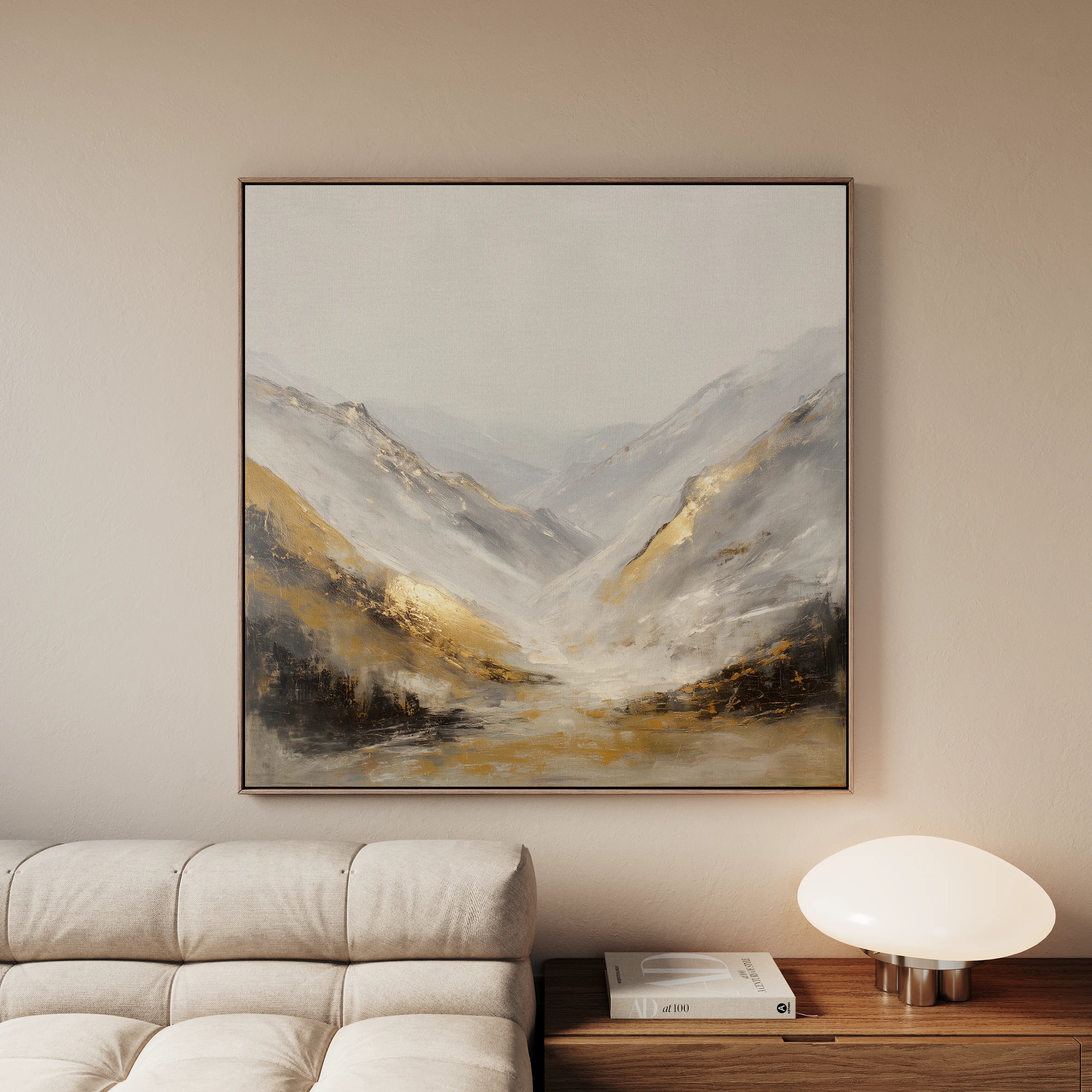 Abstract 1044 Canvas Art 16" x 16" / 40 x 40 cm / Black