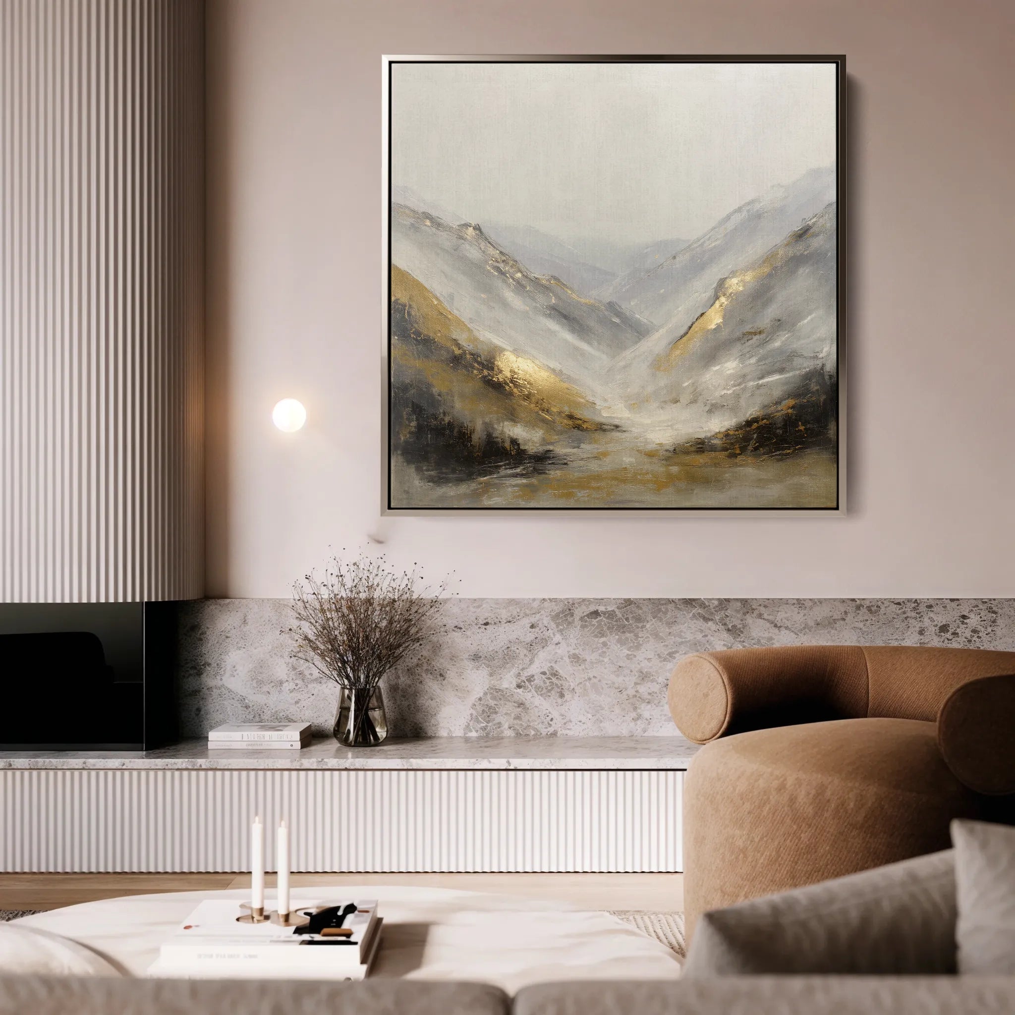 Abstract 1044 Canvas Art 16" x 16" / 40 x 40 cm / Black