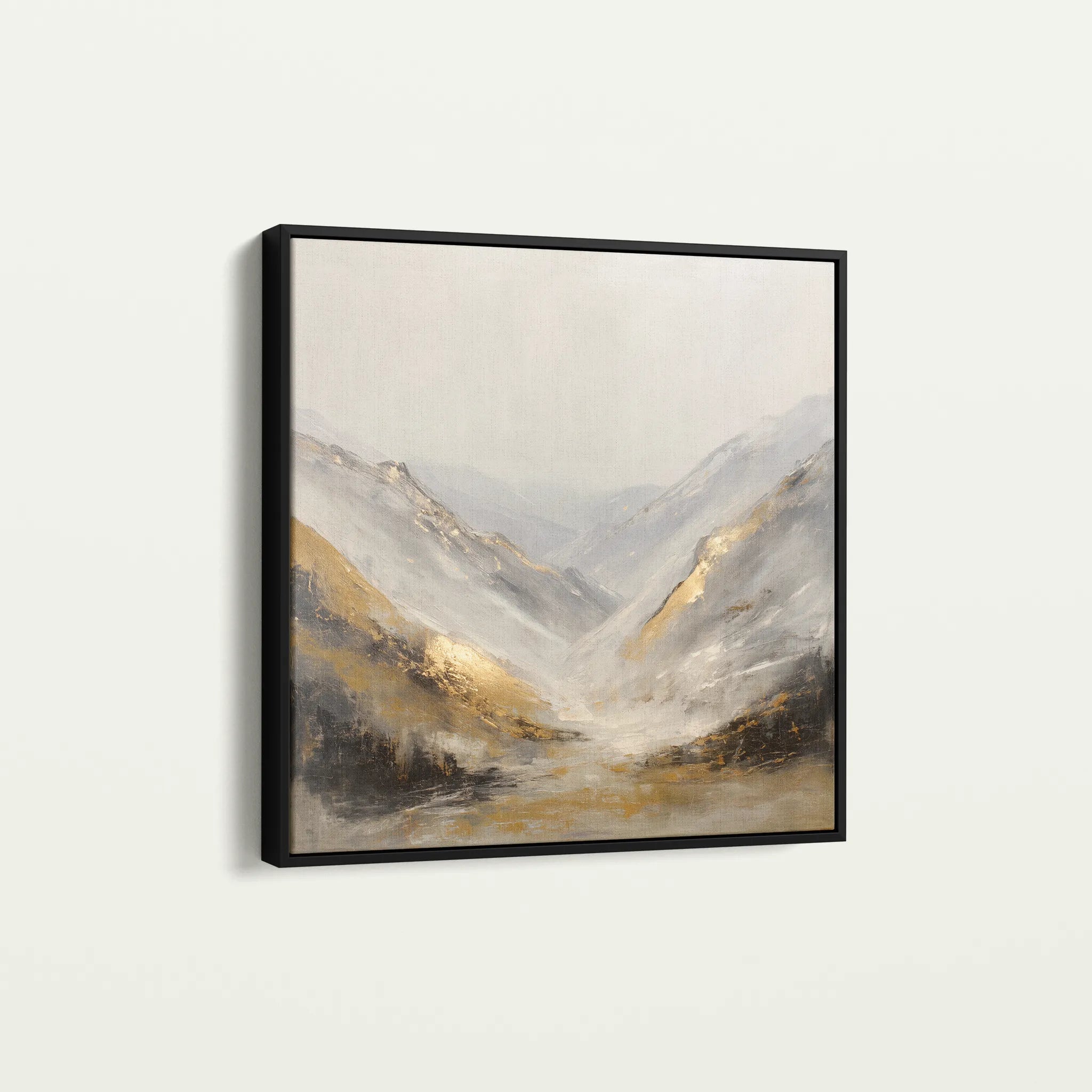 Abstract 1044 Canvas Art 16" x 16" / 40 x 40 cm / Black