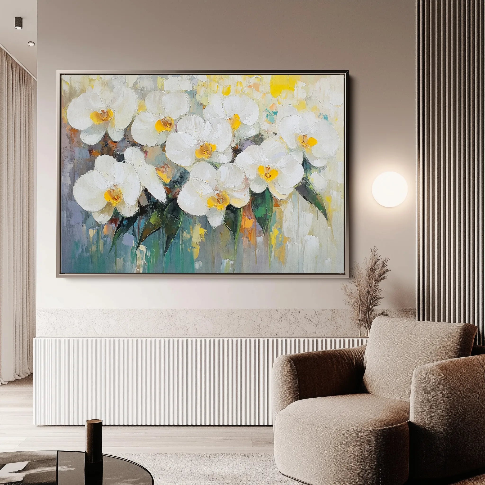 Floral 1044 Canvas Art 18" x 24" / 45 x 60 cm / Black
