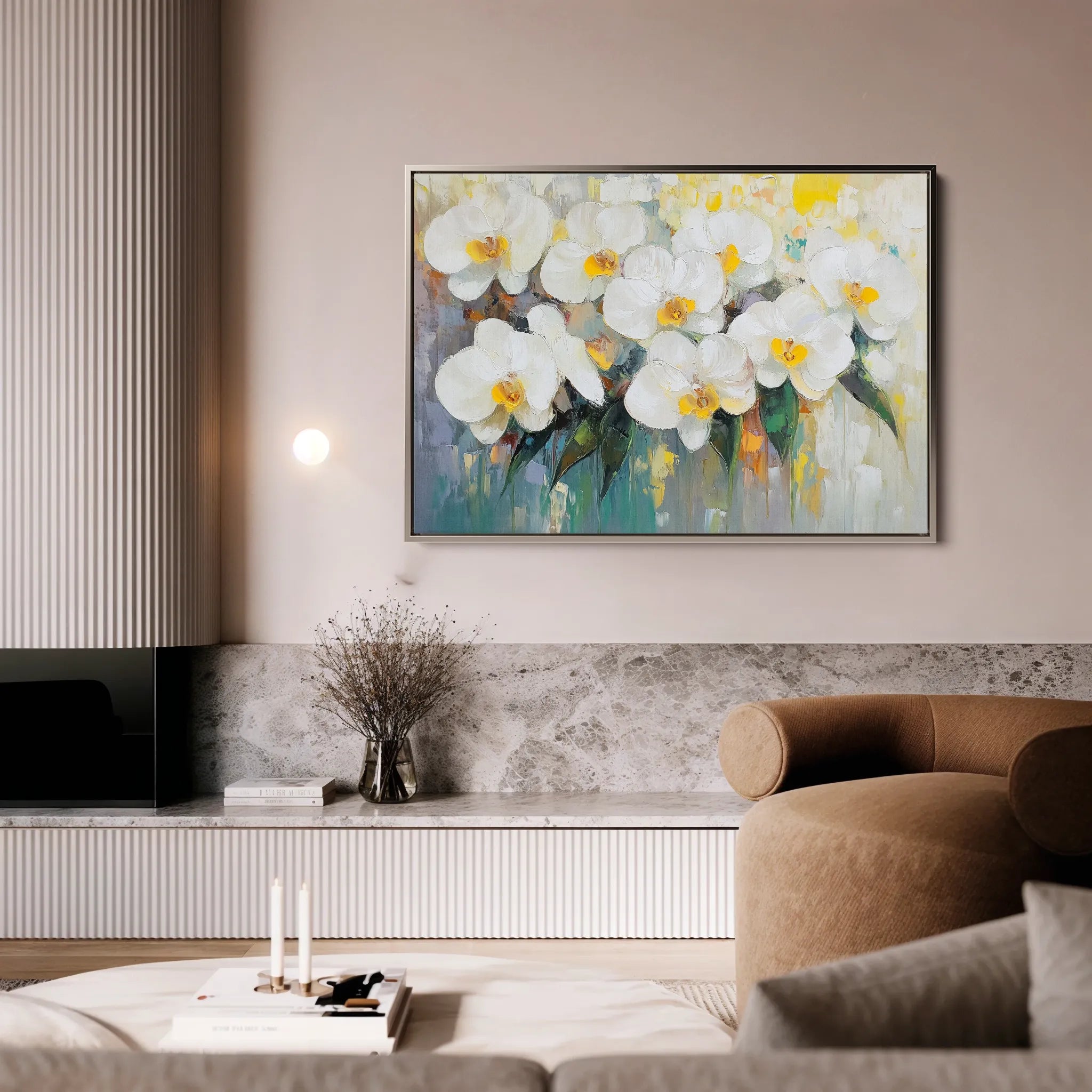 Floral 1044 Canvas Art 18" x 24" / 45 x 60 cm / Black